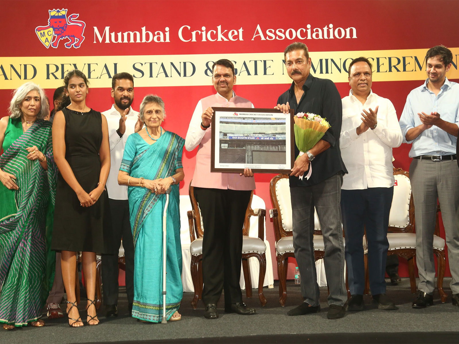 MCA unveiled Ravi Shastri stand at Wankhede Stadium (Photo: MCA)