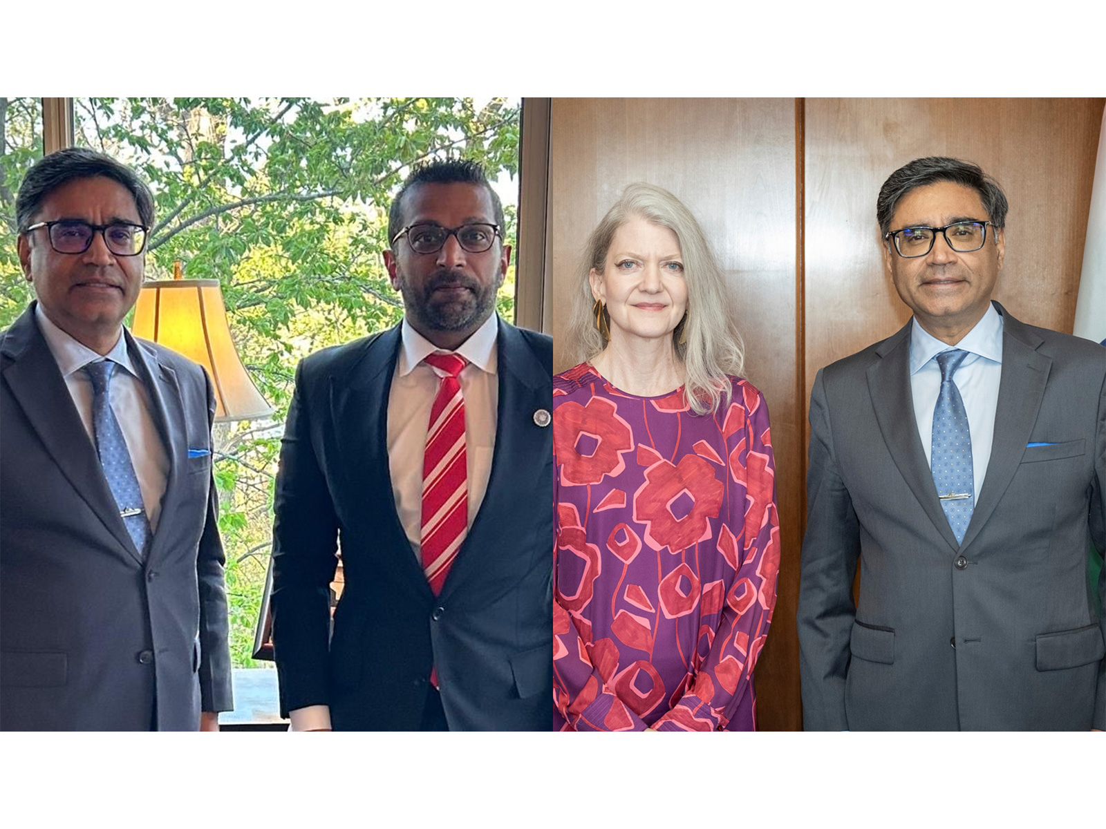 Foreign Secretary Misri with FBI Director Kash Patel, Under Sec Allison Hooker (Photos/ X@IndianEmbUS, X@UnderSecStateP)