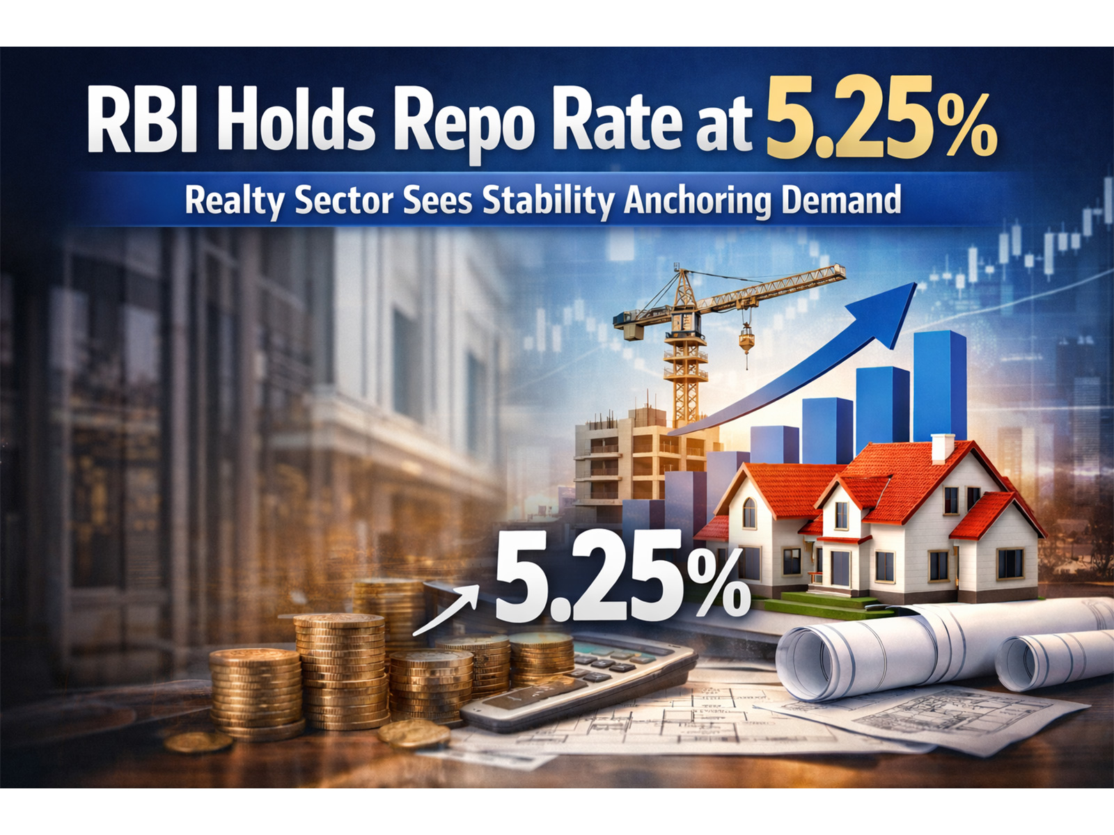 RBI holding the repo rate at 5.25% ensures stability for real estate, keeping borrowing costs steady and supporting housing demand despite ongoing global uncertainties