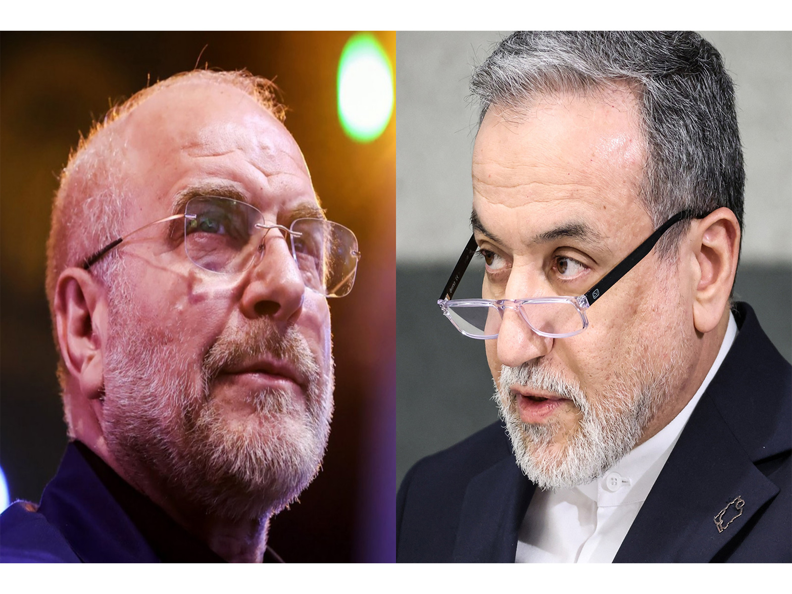 Iran's Parliament Speaker Mohammad Bagher Ghalibaf (Photo/X@mb_ghalibaf) and Iranian Foreign Minister Abbas Araghchi (File Photo/Reuters)