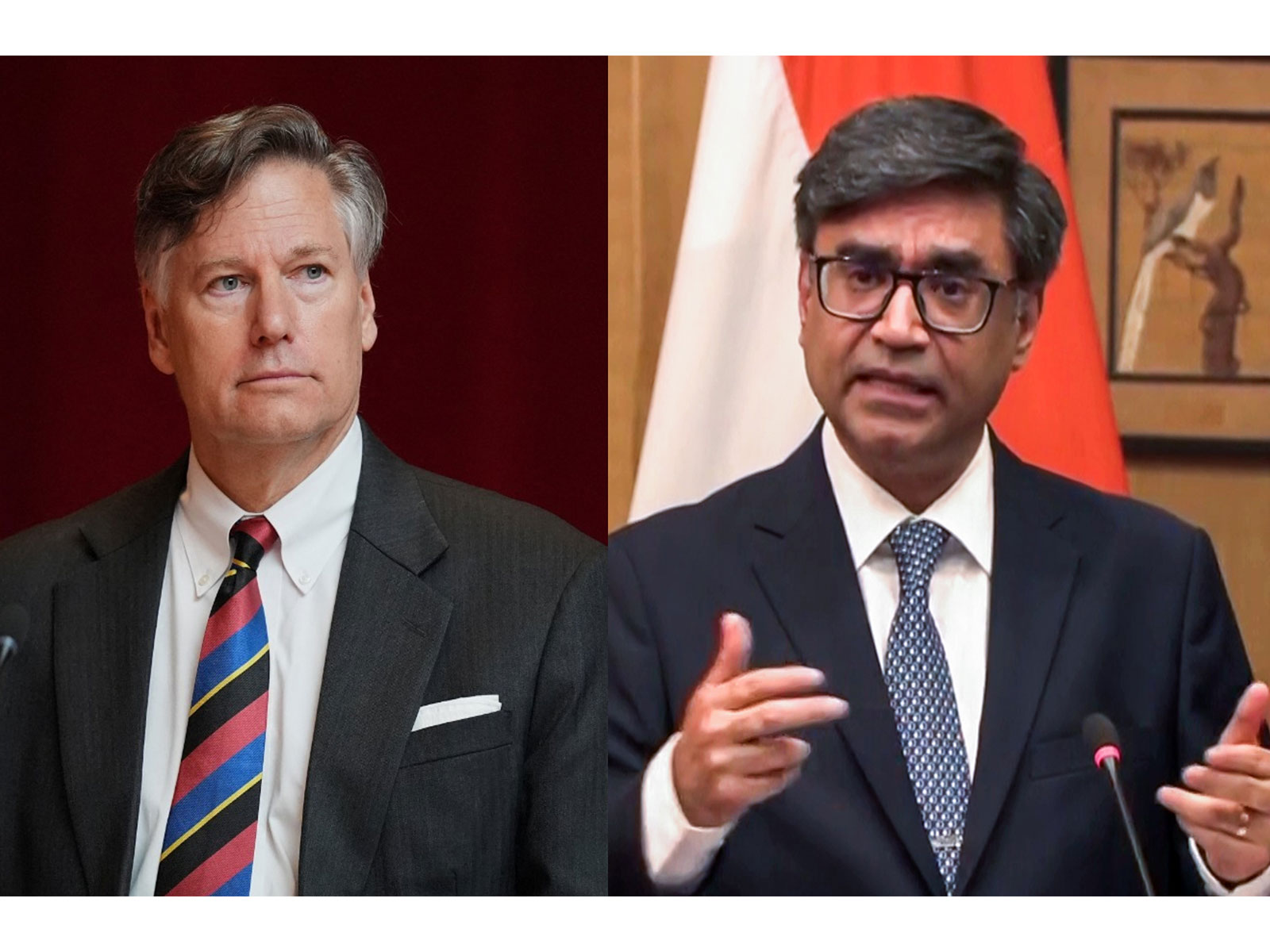 US Deputy Secretary of State Christopher Landau (File Photo/ Reuters) and Foreign Secretary Vikram Misri (File Photo/ANI)