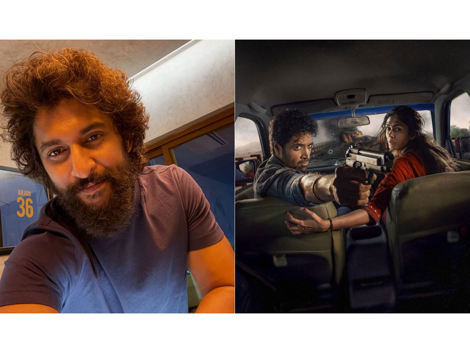 Nani (L) Dacoit poster (R) (Photos/instagram/@nameisnani, @adivisesh)