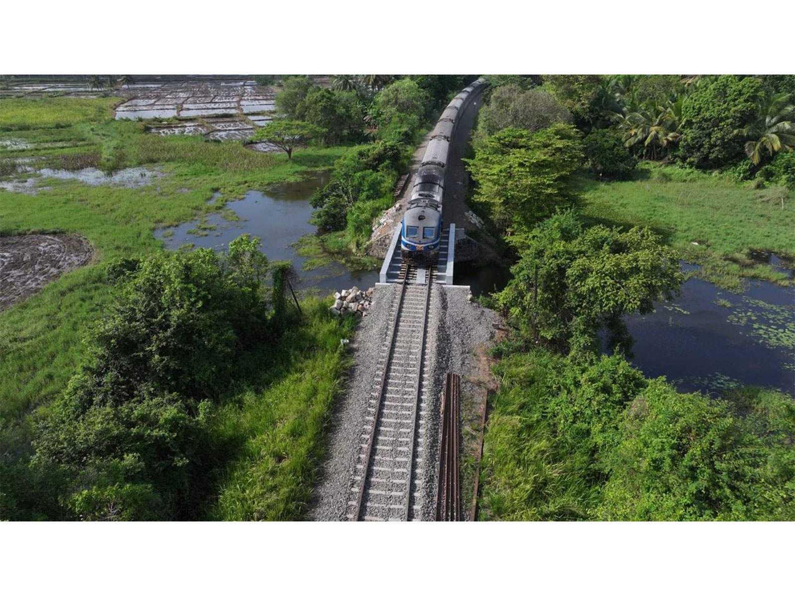 Post Cyclone Ditwah, India-supported restoration of Northern Railway Line resumes services (Photo/X/@IndiainSL)