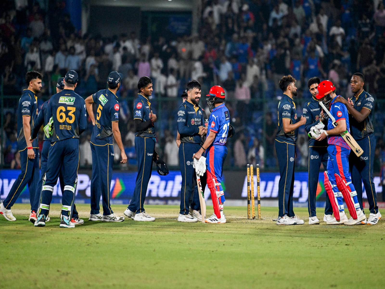 DC and GT players after their match (Photo: ANI)