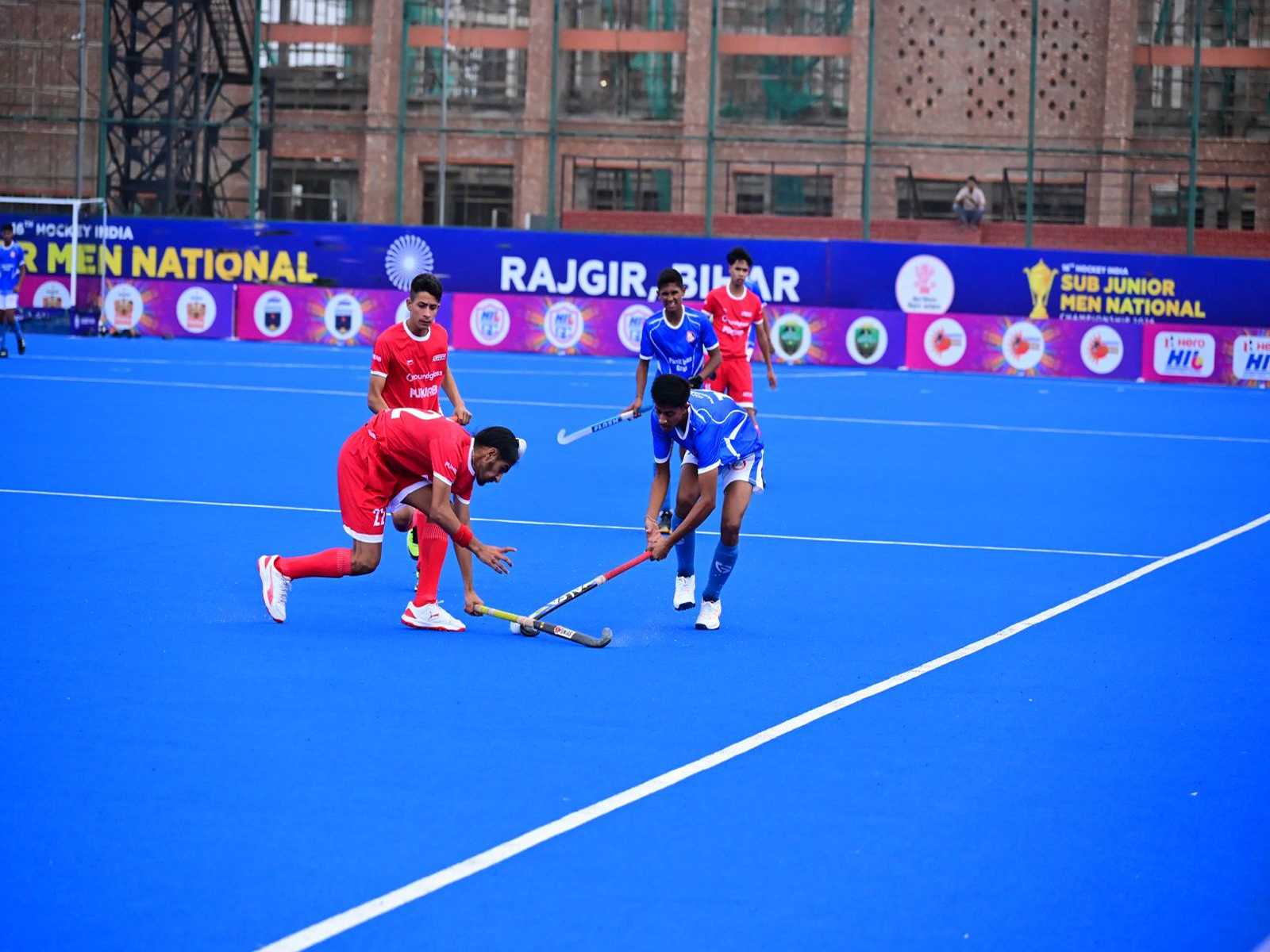 Players in action during the 16th Hockey India Sub Junior Men National Championship 2026 (Photo: Hockey India)