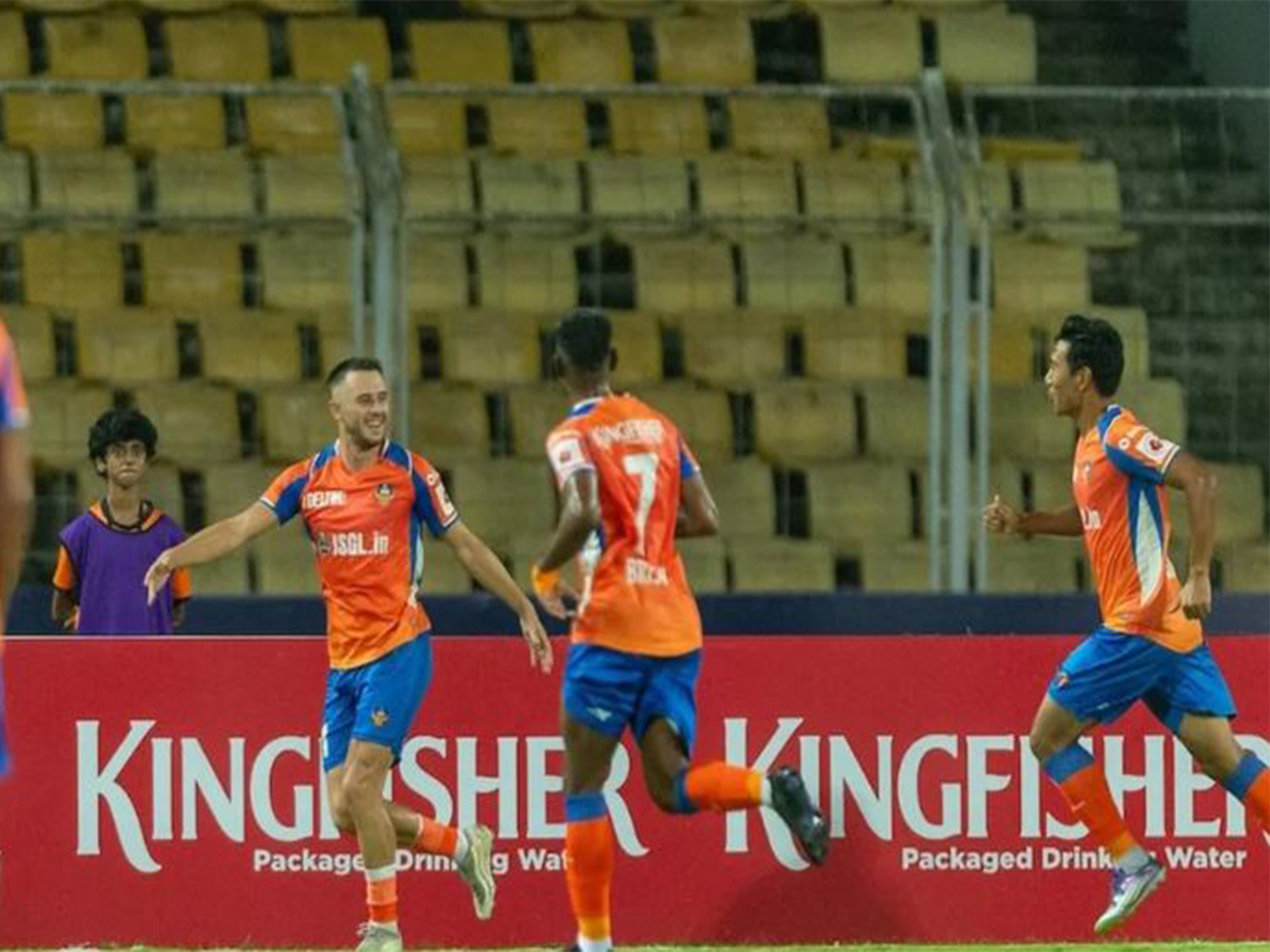 FC Goa players celebrating a goal. (Photo/ISL)