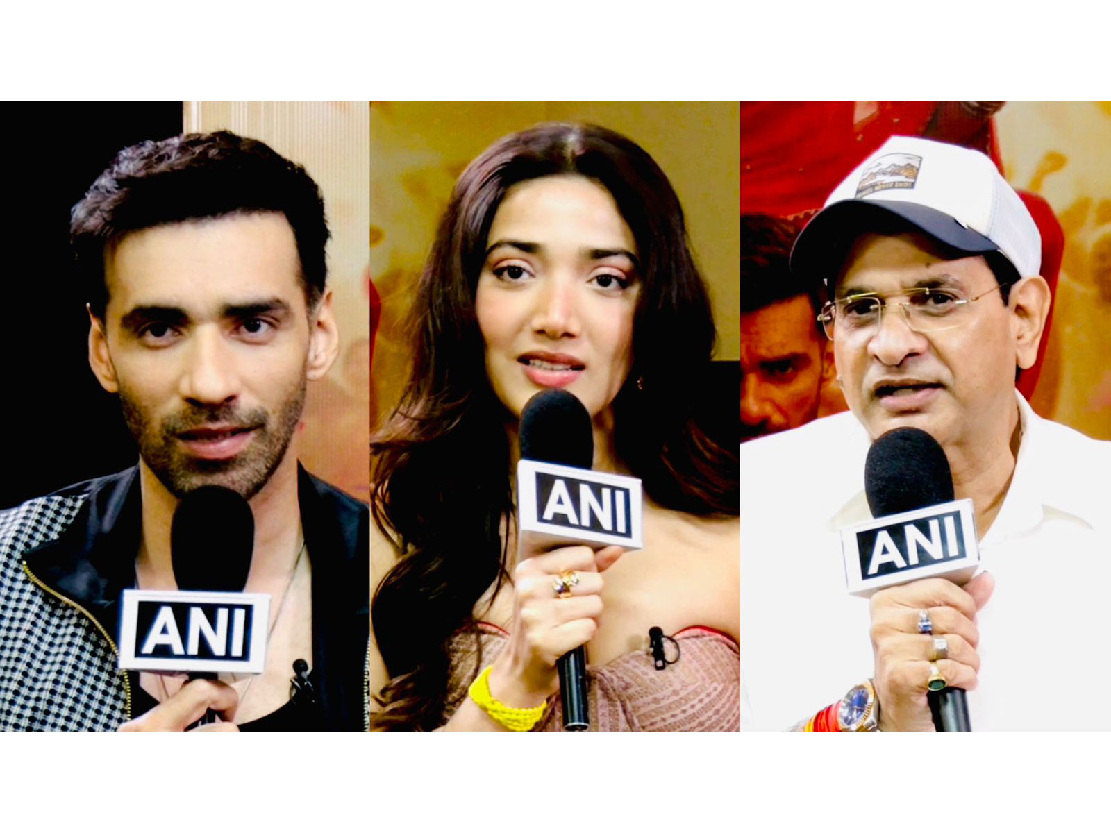 Vinod Bachchan and actors Avinash Tiwary and Medha Shankr (Photo/ANI)