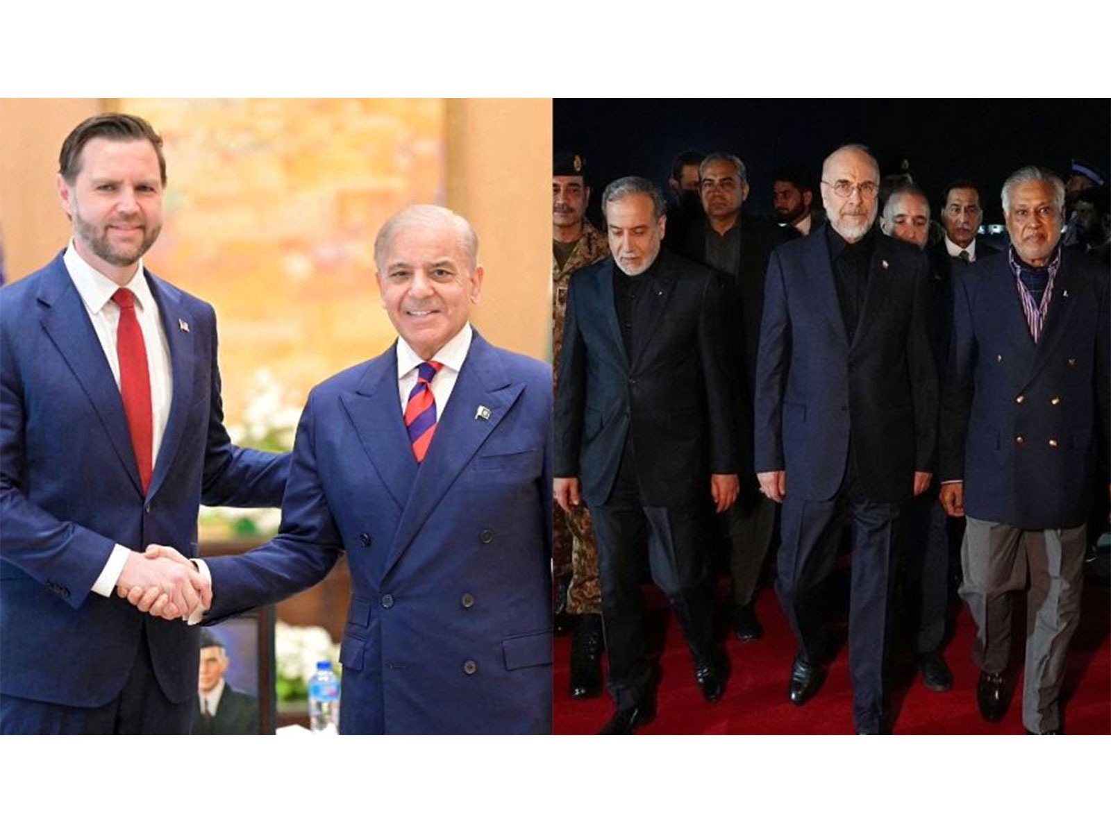 US Vice President JD Vance met Pakistan PM Shehbaz Sharif in Islamabad. Iranian delegation in Islamabad for peace talks (Photo/Reuters/@ForeignOfficePk)