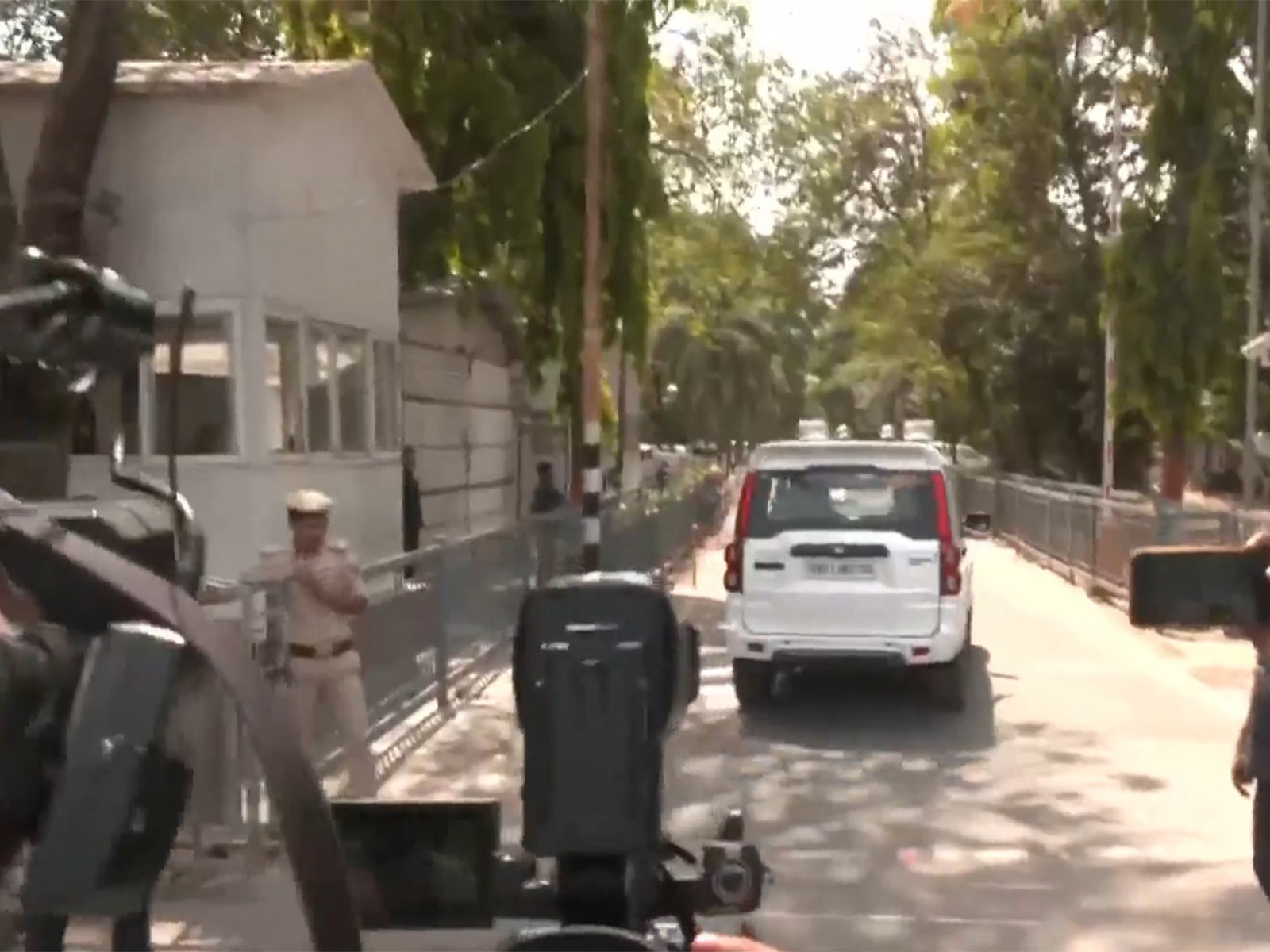 Bihar Deputy CM Samrat Chaudhary's convoy reaches Nitish Kumar's Bihar residence (Photo/ANI)
