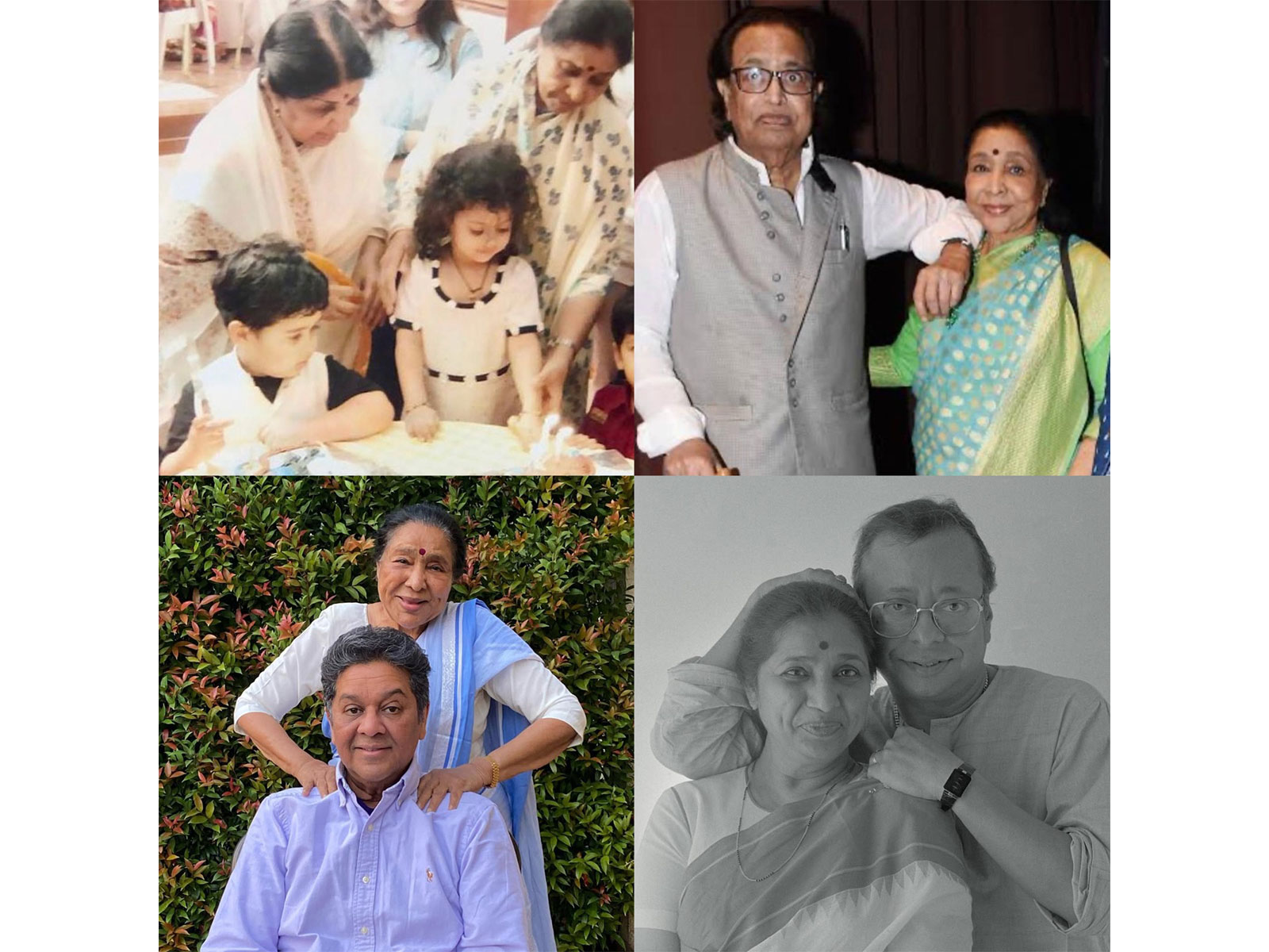 L-R Asha Bhosle, Lata Mangeshkar, Hridaynath Mangeshkar, aong Anand Bhosle and husband RD Burman (Photo/Instagram@asha.bhosle)
