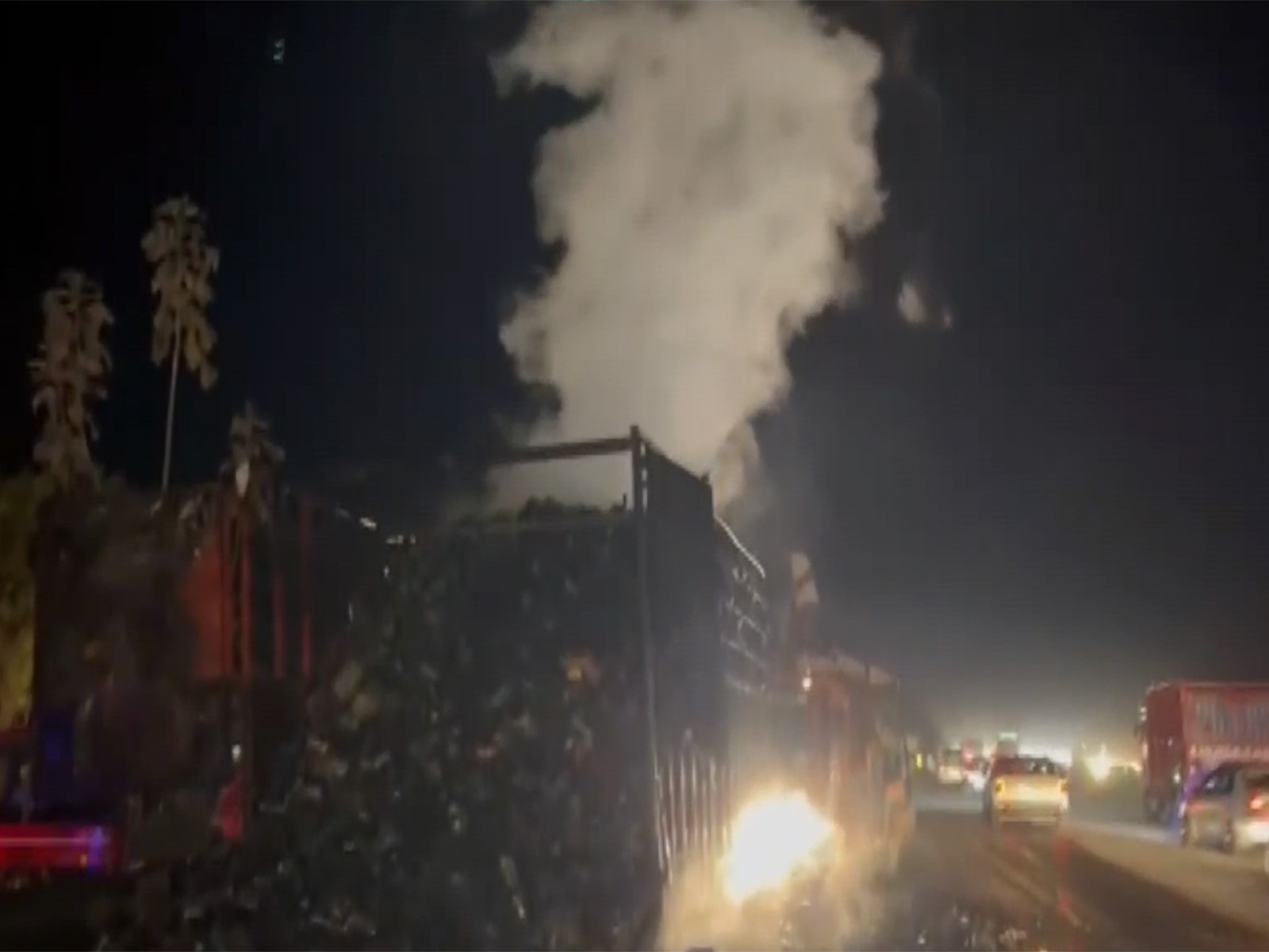 Visuals of damaged truck cargo (Photo/ANI)