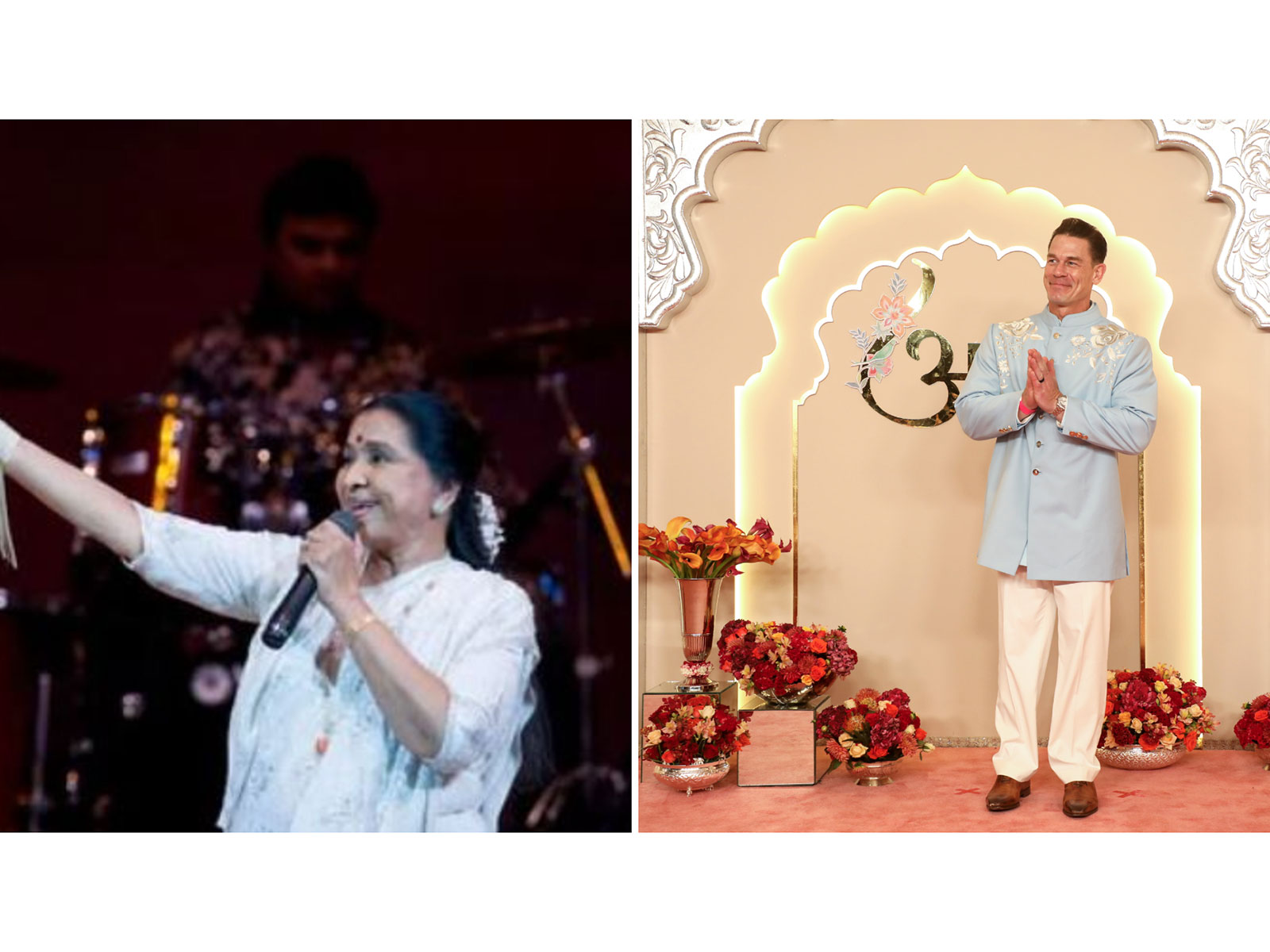 Asha Bhosle (L) John Cena (R) (Photos/instagram/@johncena/ANI)