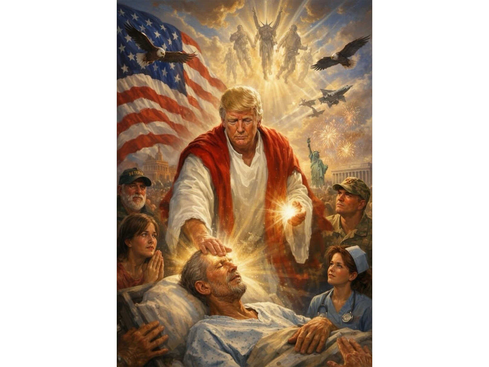 Now deleted from his Truth Social account, an AI-generated image depicted US President Donald Trump as Jesus Christ. (Photo/Truth Social@realDonaldTrump)