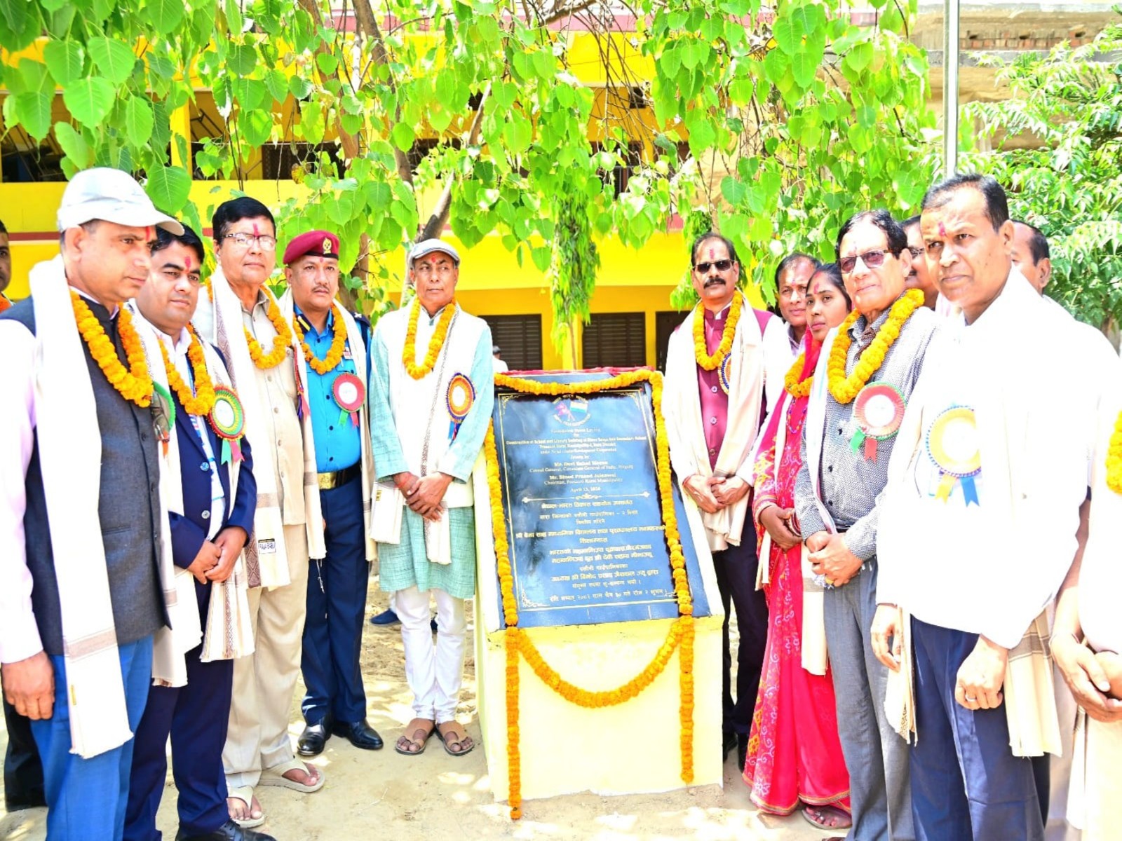Foundation stone for the construction of Shree Benga Sah Secondary School by Indian assistance in Nepal (Photo/X@in_birgunj)