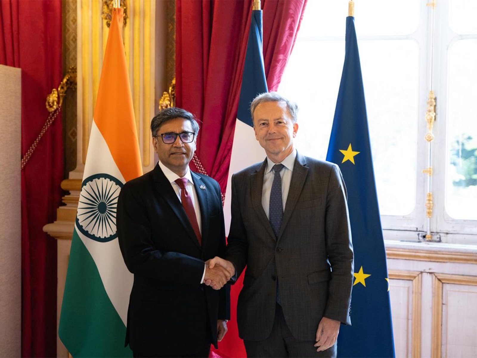 Foreign Secretary Vikram Misri and Secretary-General of the French Ministry for Europe and Foreign Affairs, Martin Briens (Photo/ X@IndiaembFrance)