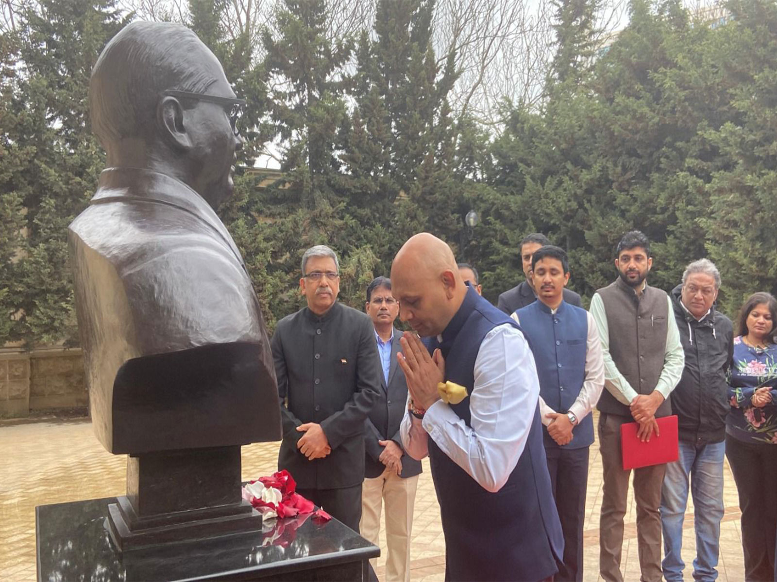 Ambassador Abhay Kumar led the homage (Photo/ANI)