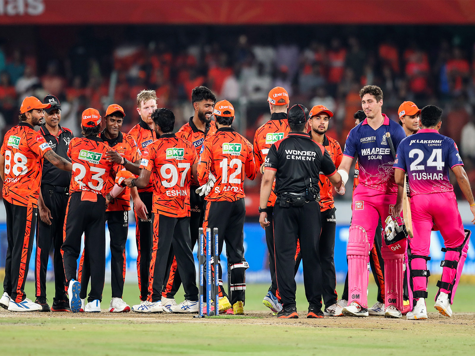 An IPL match between SRH and RR. (Photo/ANI)