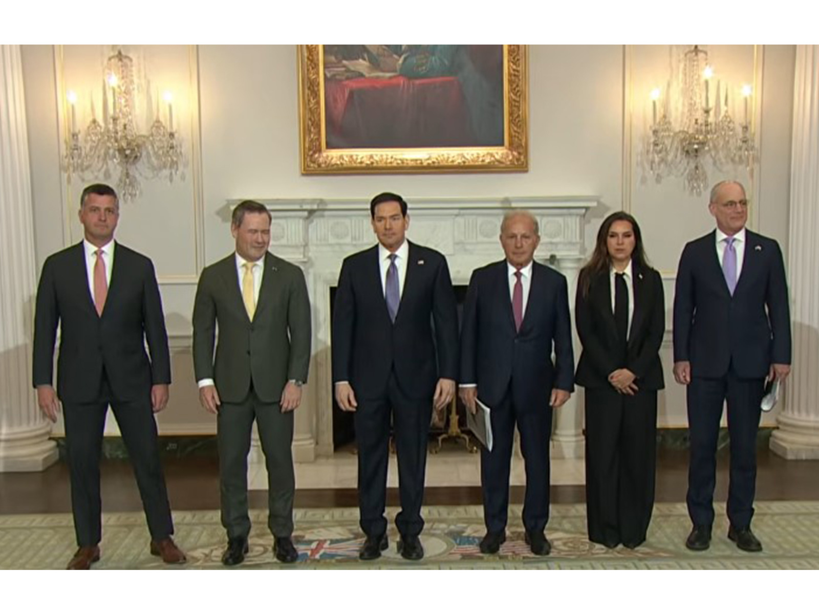US Secretary of State Marco Rubio joins talks with Israeli envoy Yechiel Leiter and Lebanese envoy Nada Hamadeh Moawad at State Department (Photo/US Dept of state)