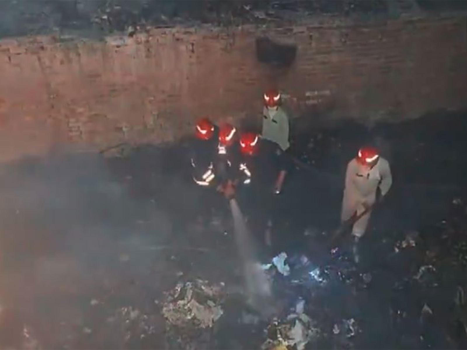 Visual of fire caught in shanties (Photo/ANI)