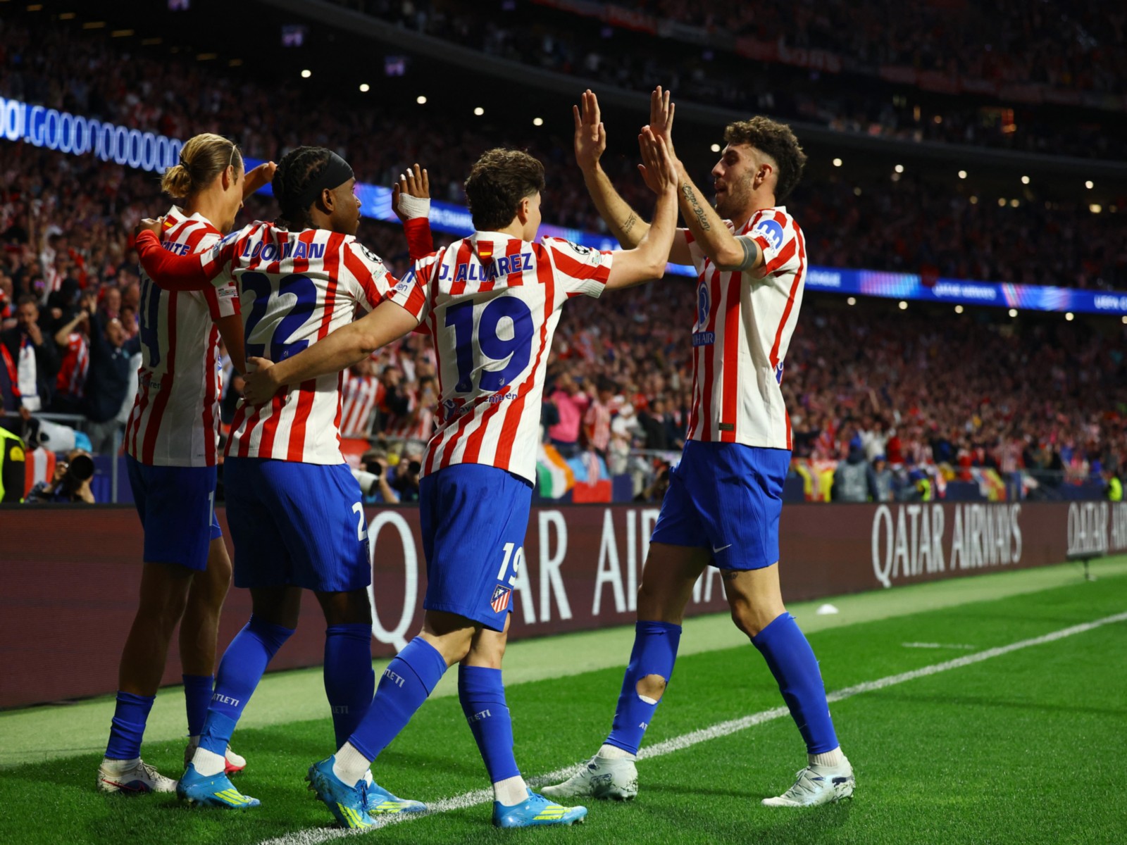Atletico Madrid players celebrating (Photo: Reuters)