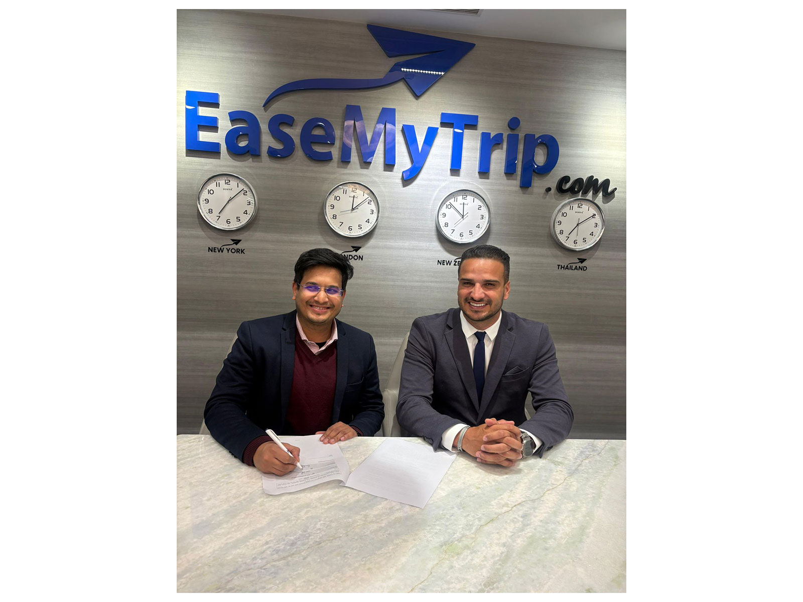 Viaksh Goyal CSO EaseMyTrip with a Brazilian corporate partner representative (Photo/EaseMyTrip)