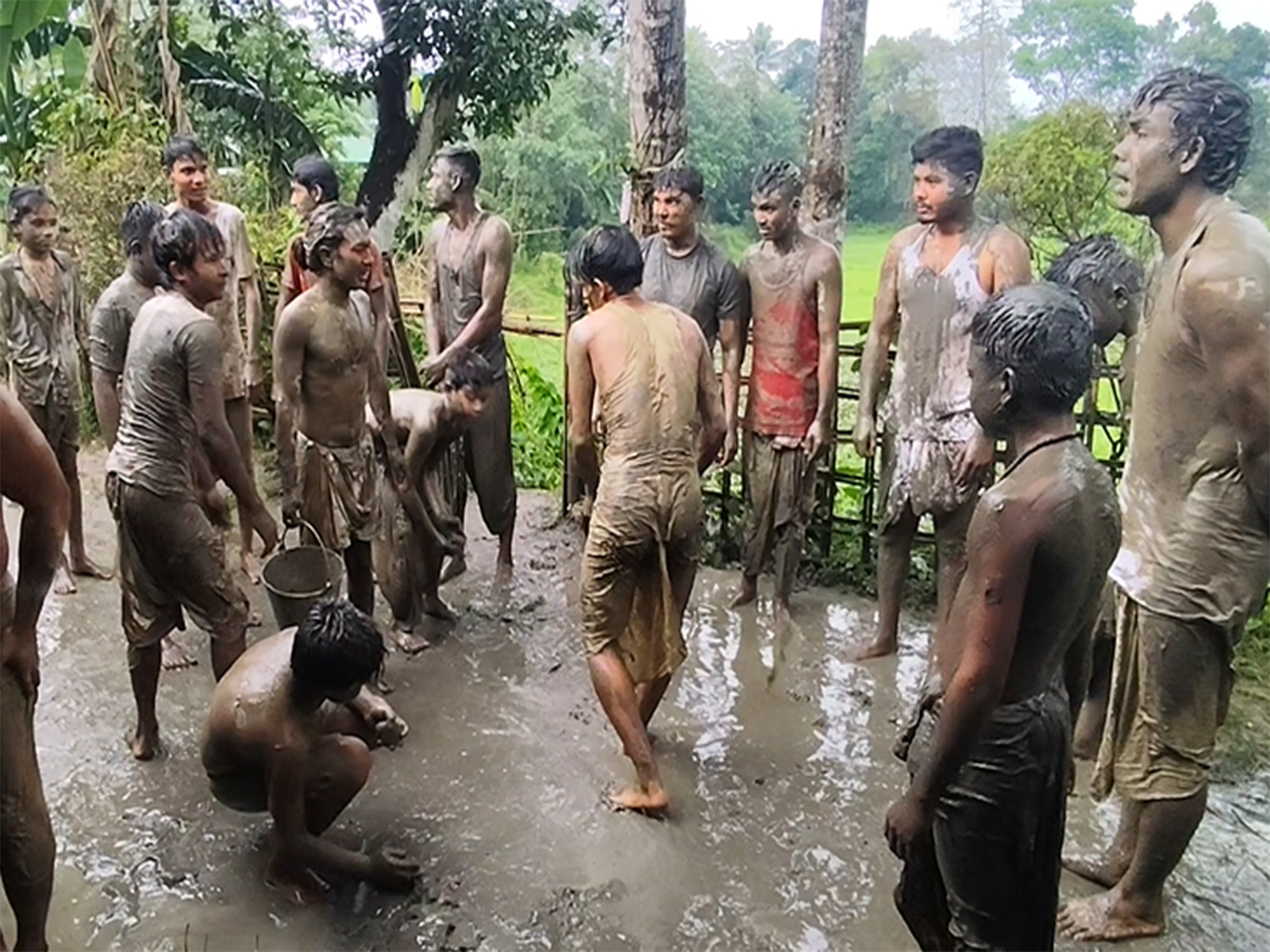 Devotees celebrate Bohag Bihu in Majuli (Photo/ANI)