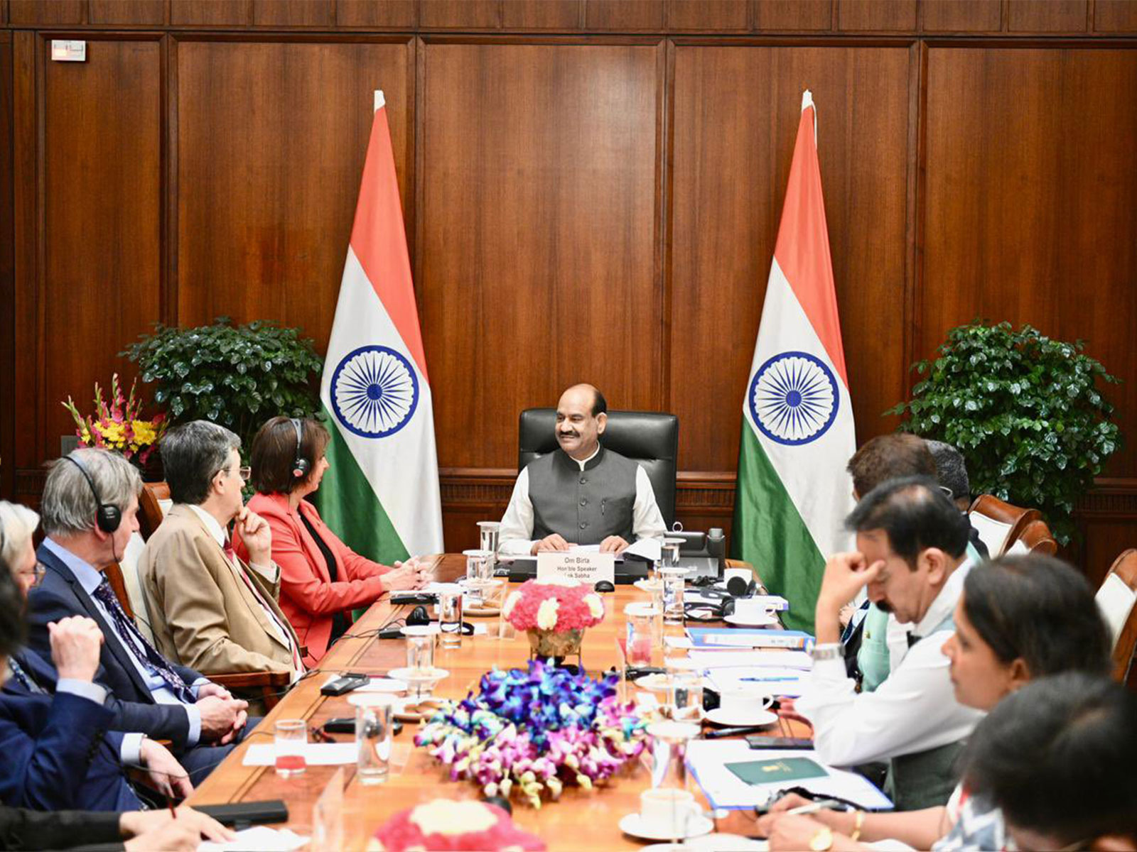 Lok Sabha Speaker Om Birla meets the France-India Parliamentary Friendship Group delegation at Parliament House. (Photo: X/@ombirlakota)