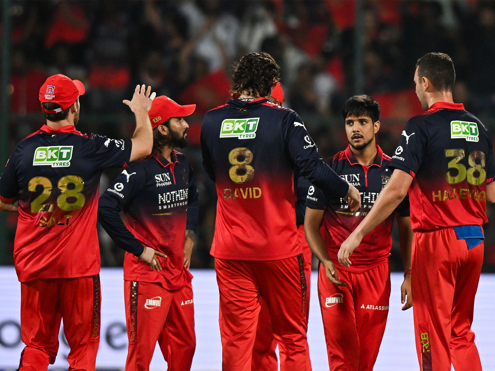 RCB players celebrating (Photo: ANI)