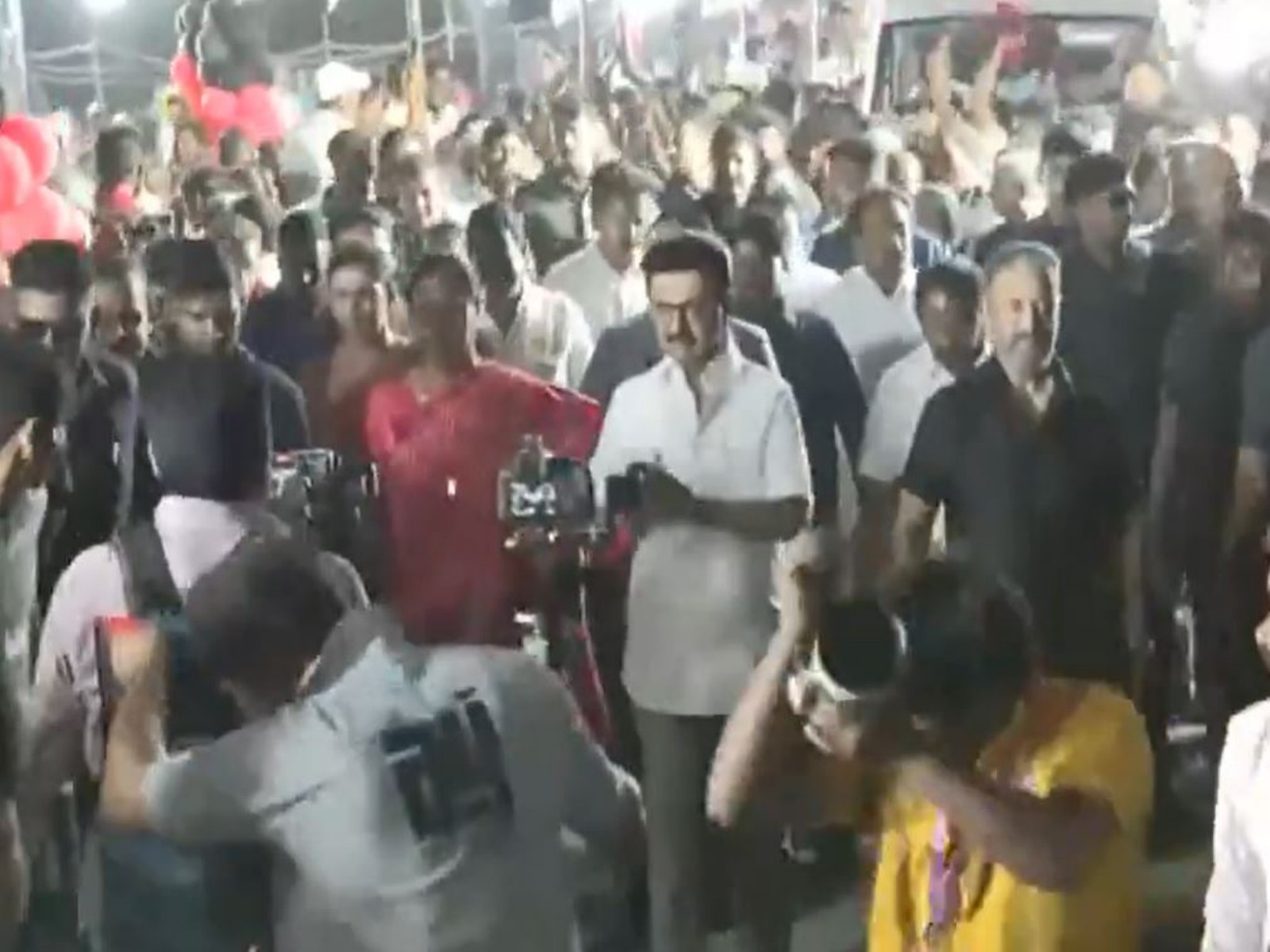 MK Stalin, Kamal Haasan, Premalatha Vijayakanth hold roadshow in Salem in Tamil Nadu (Photo/ANI)