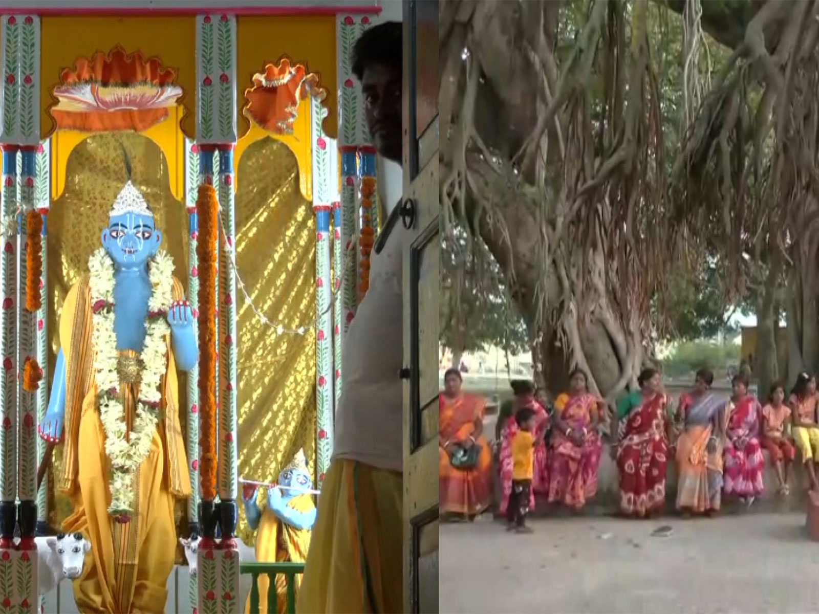 Devotees visit Rakhal Raja Mandir (Photo/ANI)