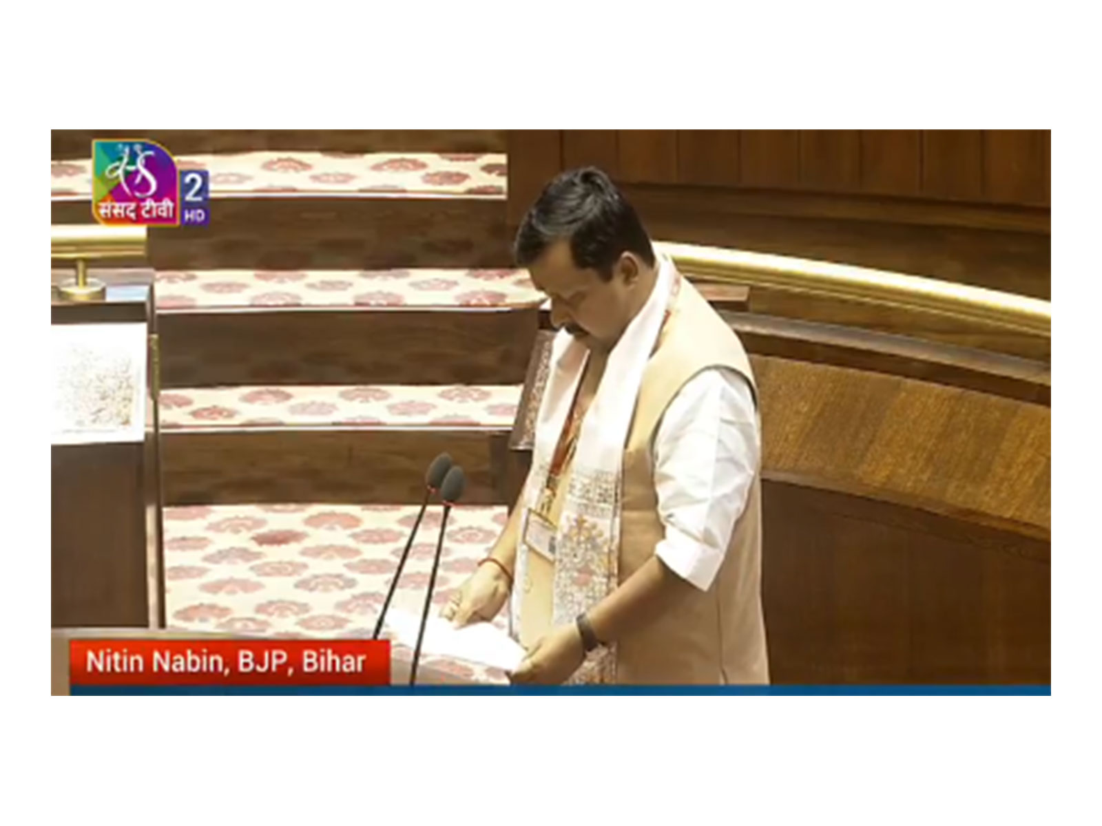 BJP National President Nitin Nabin (Photo/Sansad TV)