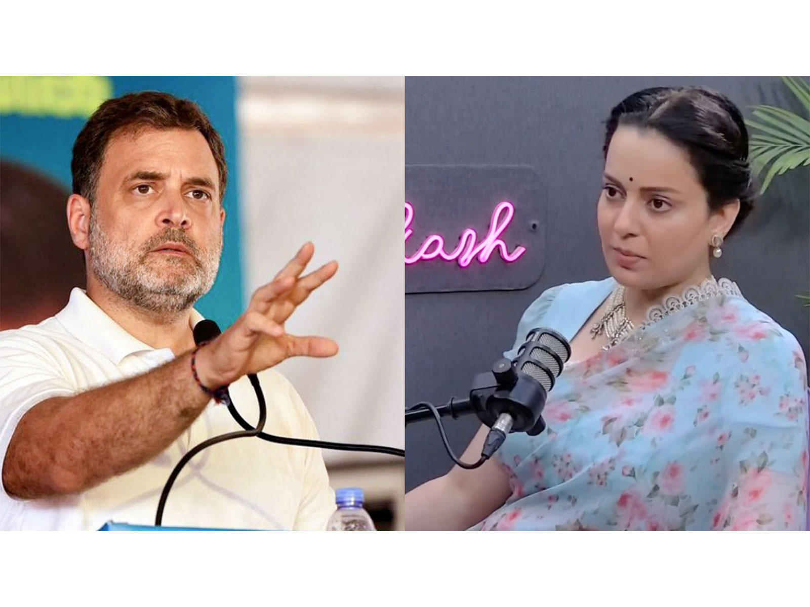 Kangana Ranaut, Rahul Gandhi (Photo/ANI)