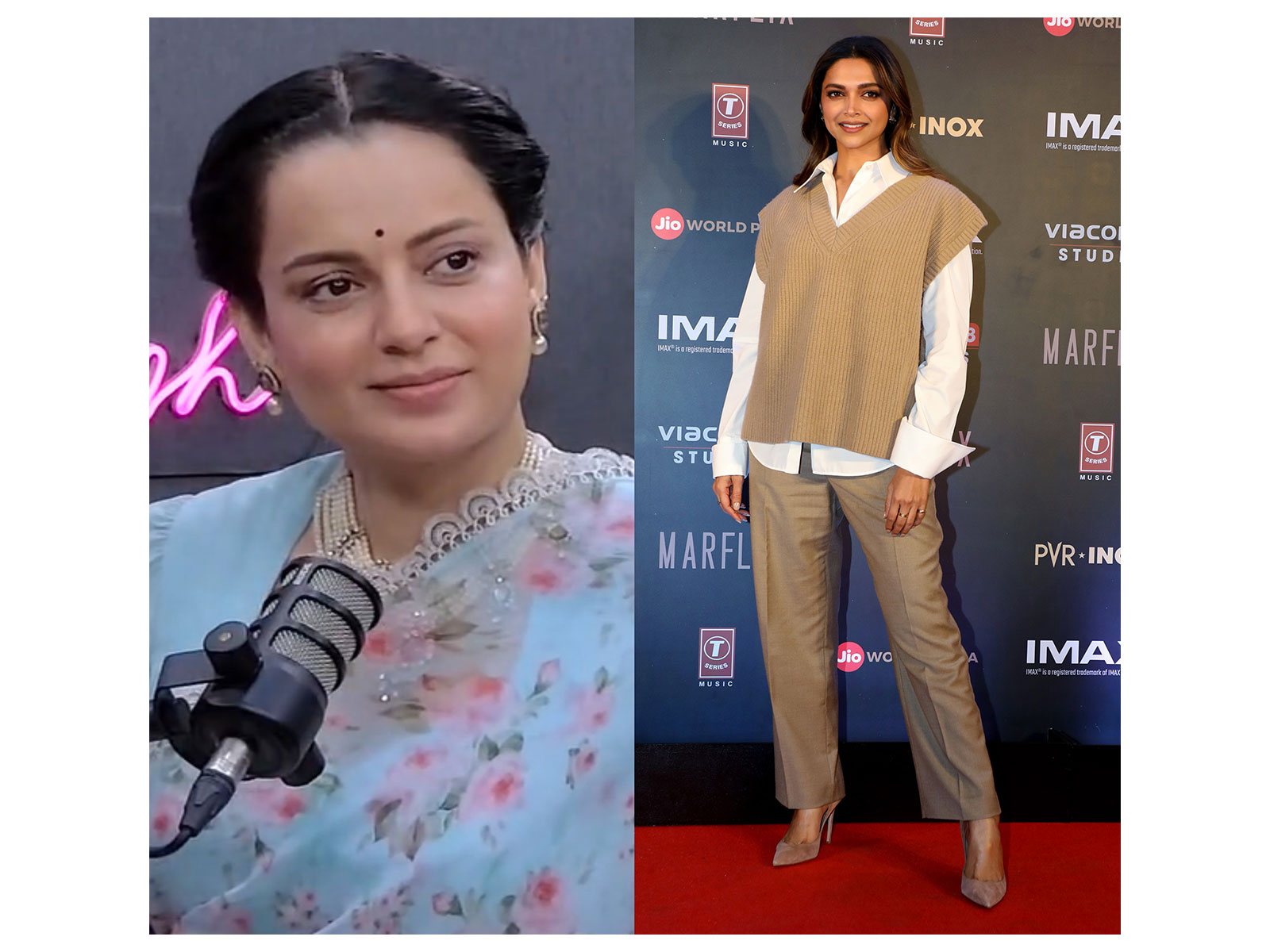 Kangana Ranaut and Deepika Padukone (Photo/ANI)