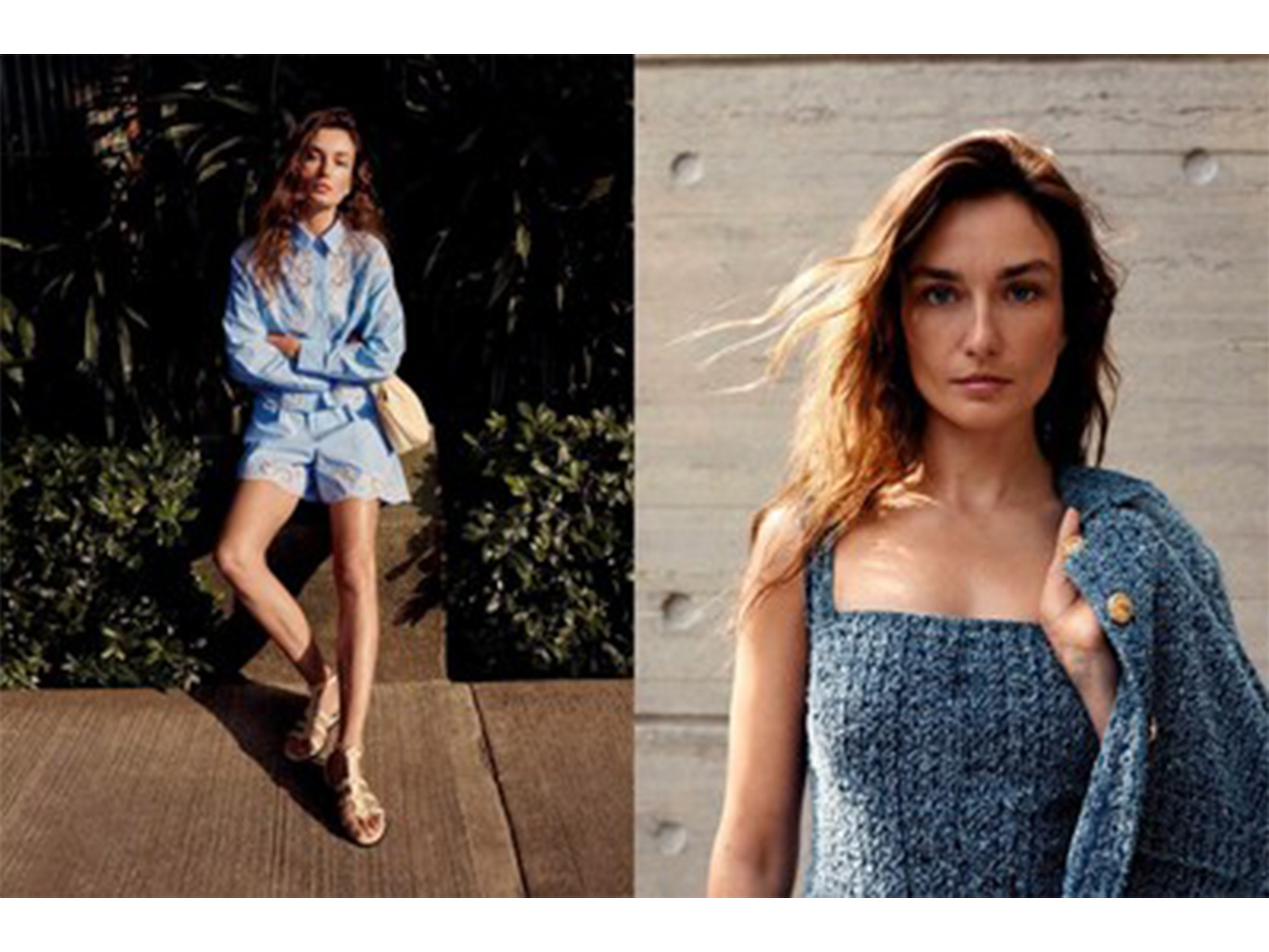 M&S: Embroidered Striped Shorts - T57/2002 (left) | Tufted Mini Shift Dress - T42/9025D (right)