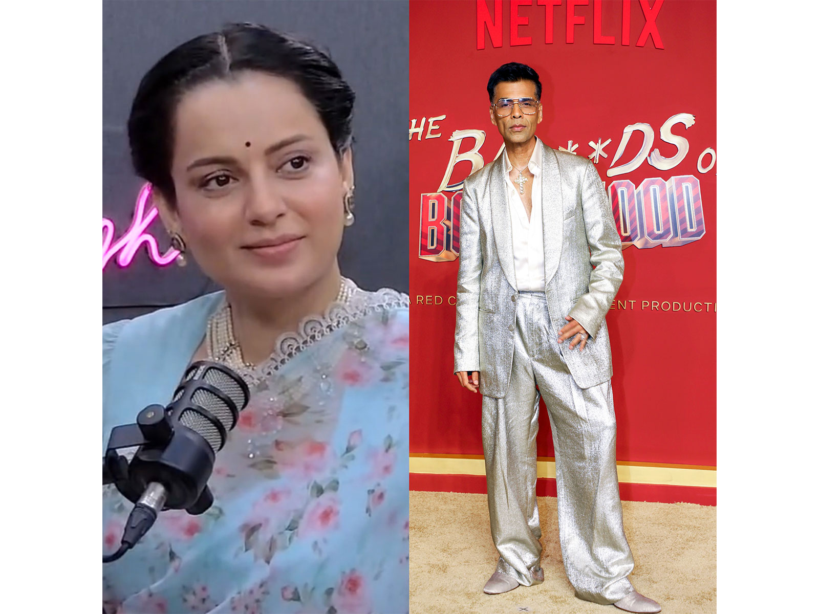 Kangana Ranaut and Karan Johar (Photo/ANI)