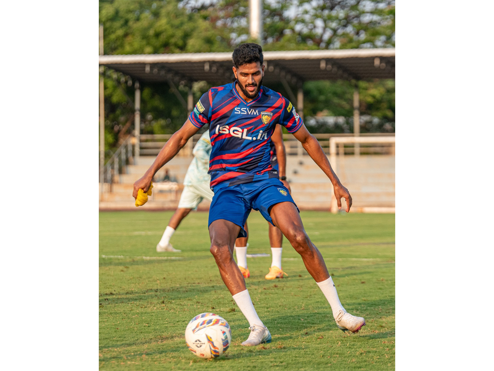 Chennaiyin FC's forward Irfan Yadwad in action during a training session (Photo: Chennaiyin FC)