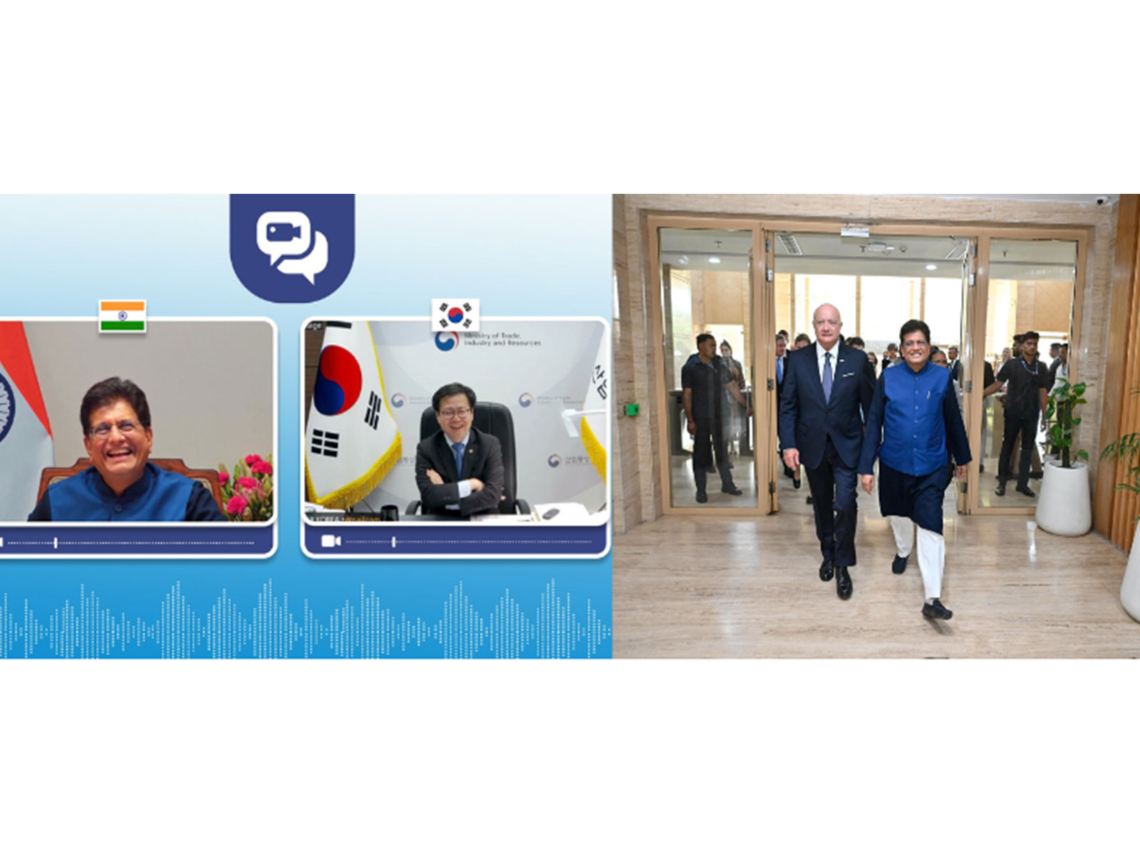 Piyush Goyal, Union Minister of Commerce and Industry with South Korean Trade Minister Yeo Han-koo and Austrian Federal Chancellor Christian Stocker (Photo/@PiyushGoyal)