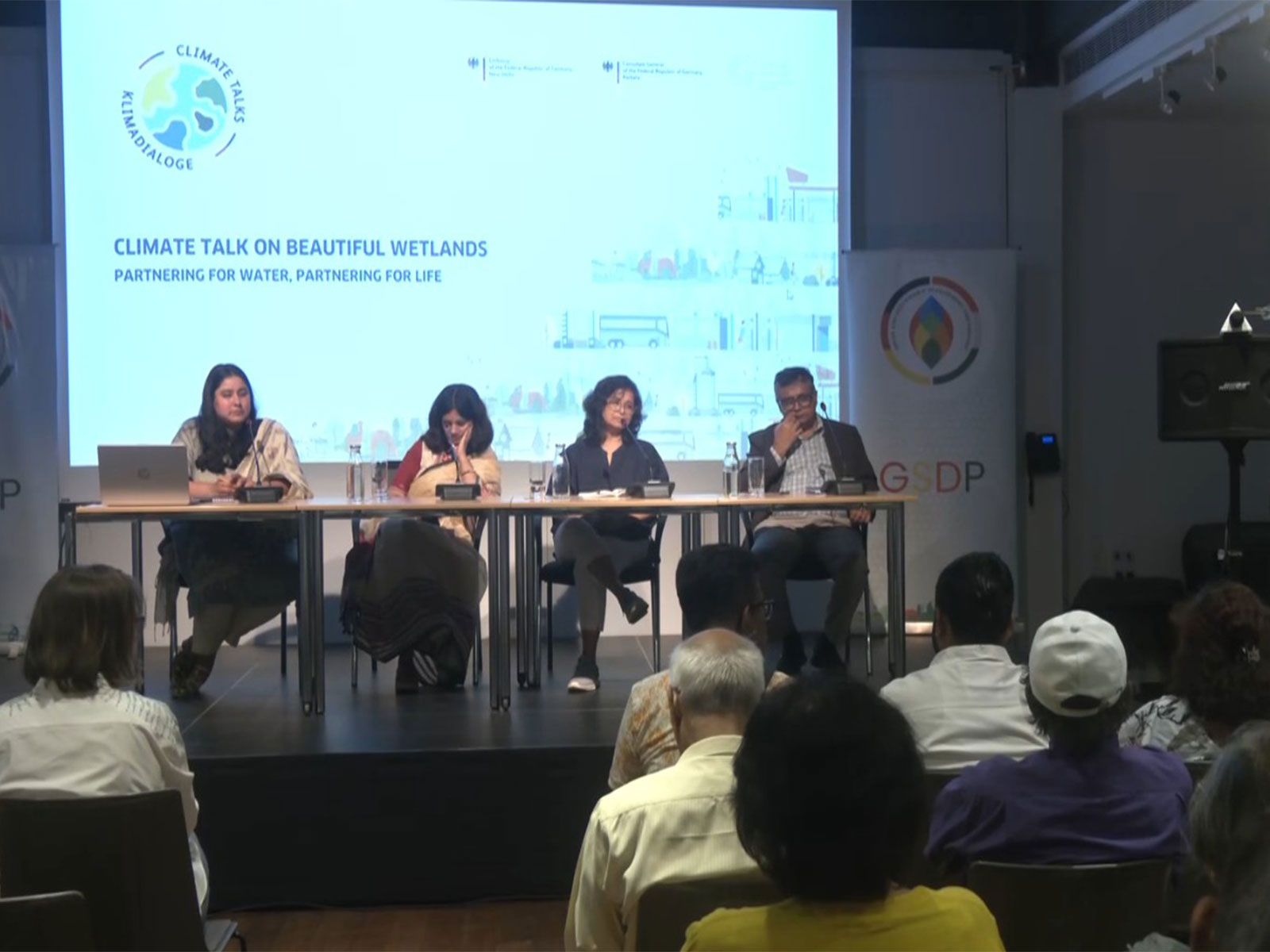 Panel featuring Madhura Mitra, Partner - Climate and Carbon, Sustainability Transformation, PricewaterhouseCoopers Private Limited (PwC); Debal Ray, Chairman, West Bengal Public Service Commission and Former Principal Secretary  (Photo/ANI)