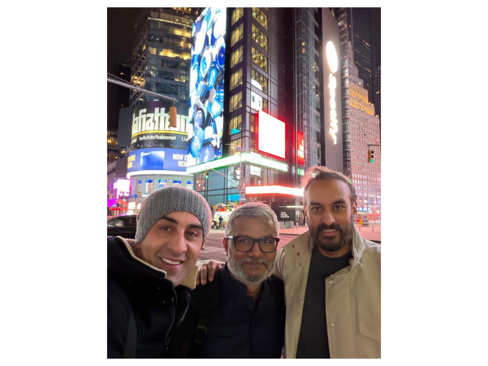 L-R Ranbir Kapoor, director Nitesh Tiwari and producer Namit Malhotra (Photo/X@NamitMalhotra)
