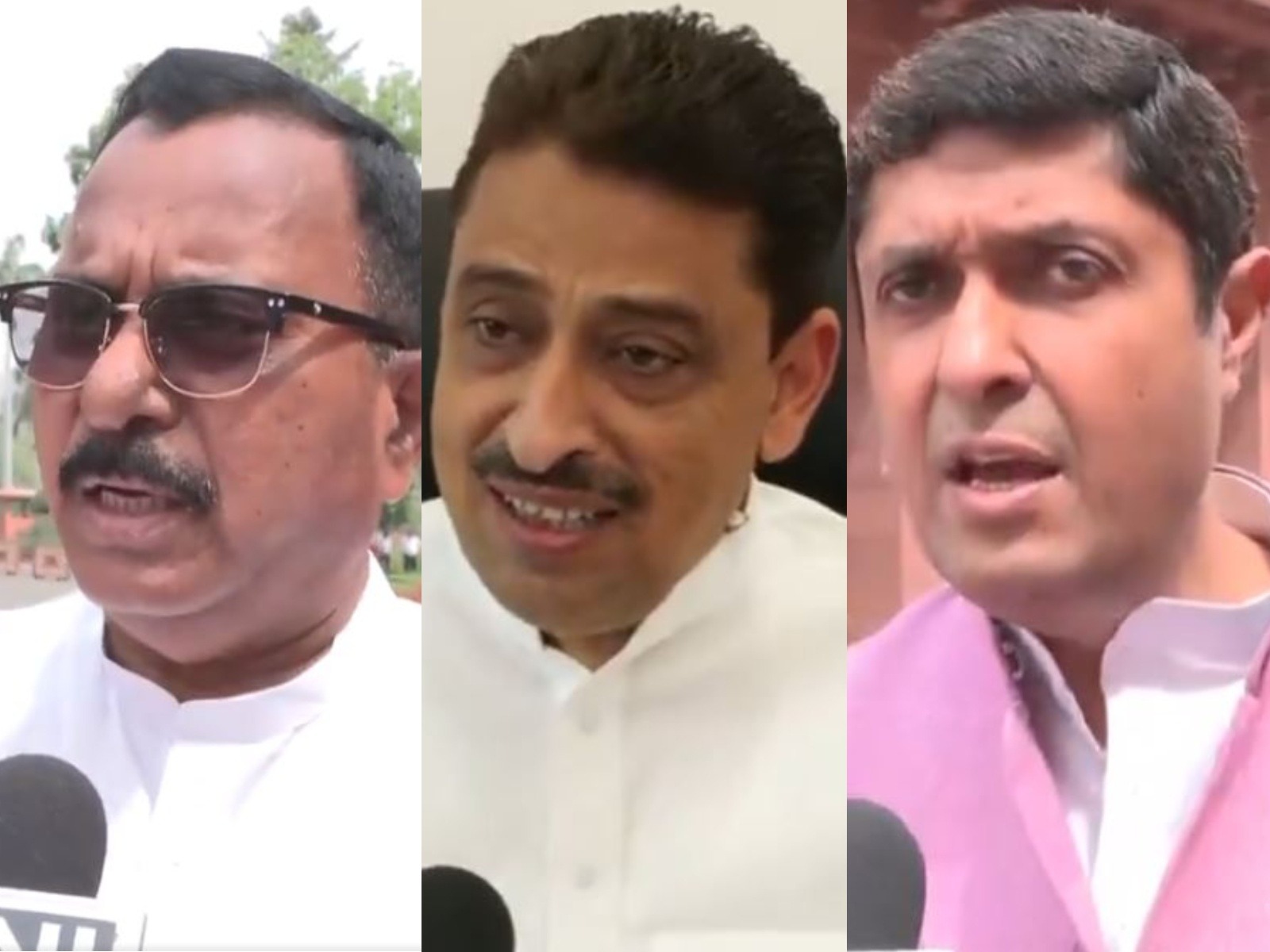 Congress MPs (from Left) Mallu Ravi, Imraan Masood, Ujjwal Raman Singh (Photo: ANI)