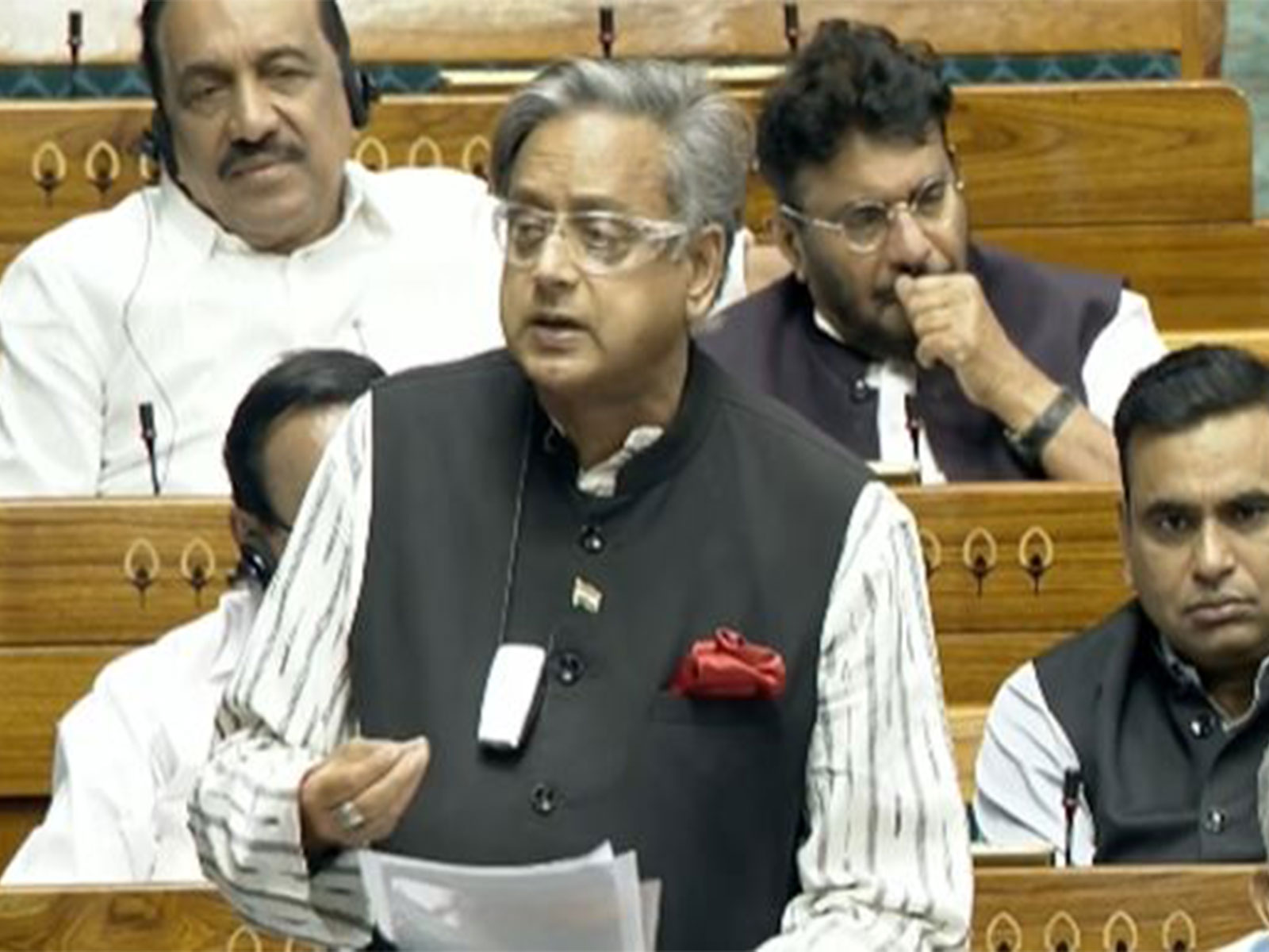 Congress MP Shashi Tharoor (Photo/Sansad TV)