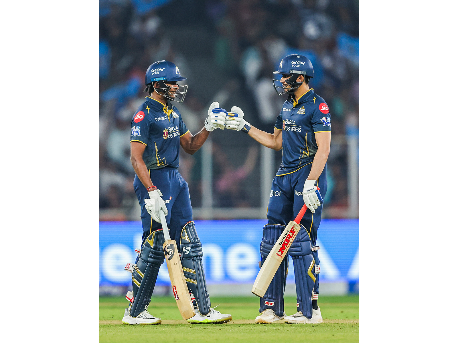 Gujarat Titans' Sai Sudharsan and skipper Shubman Gill (Photo/ANI)