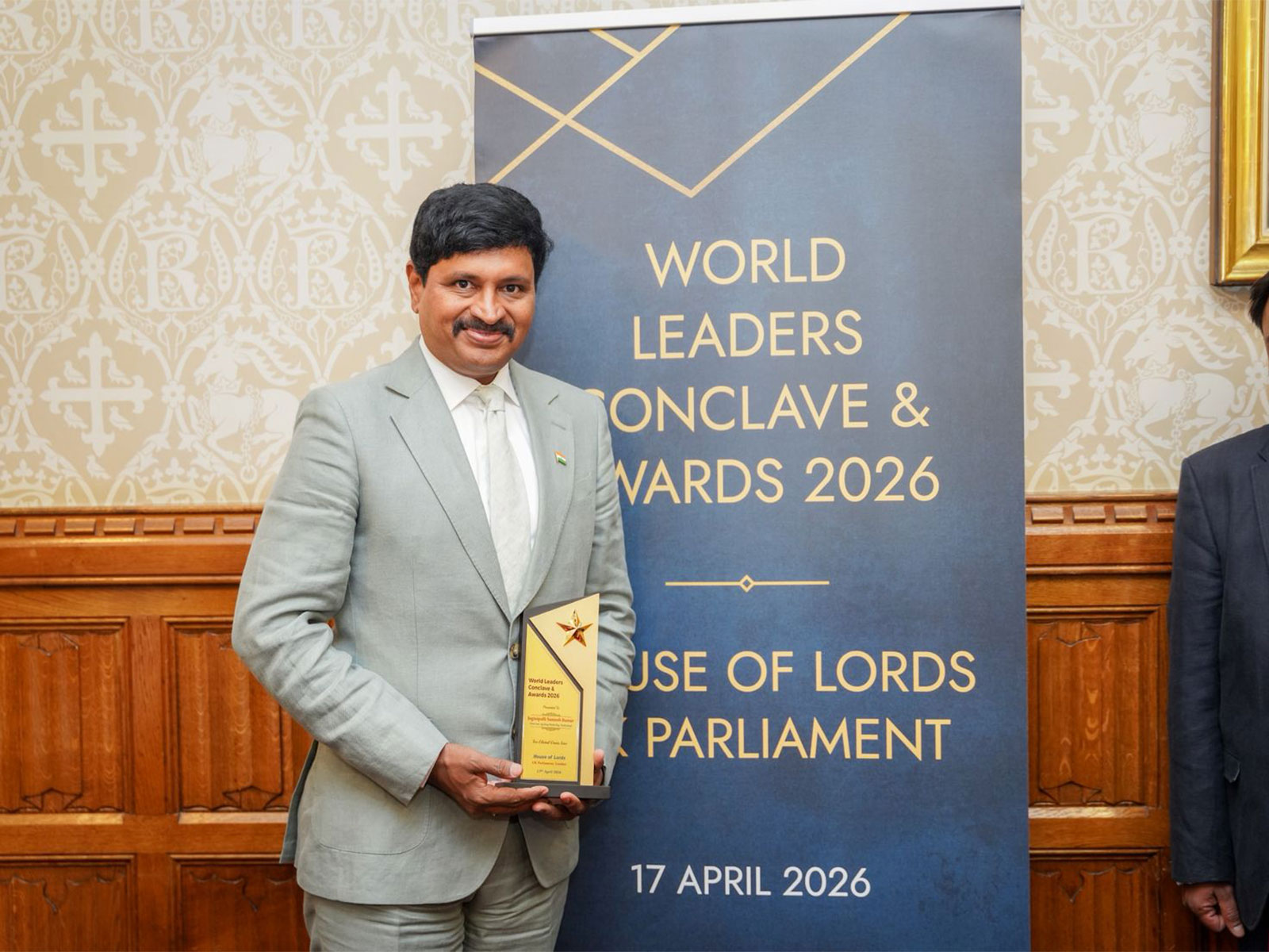 Former MP Santosh Kumar honoured as "Global Green Icon" at London Climate Conclave (Photo/ANI)