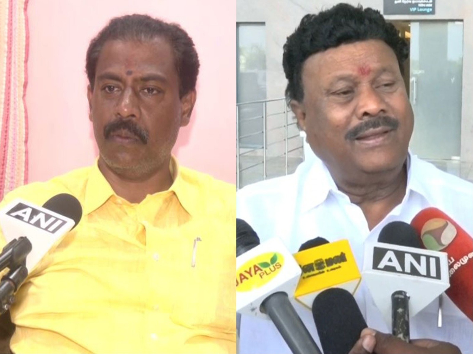 DMK leader IP Senthil Kumar, AIADMK leader C Sreenivasan (File Photo/ANI)