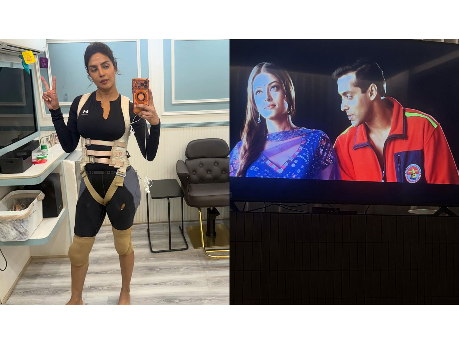 Priyanka Chopra (R) A snip from 'Hum Dil De Chuke Sanam' (L)(Photos/instagram/@priyankachopra)