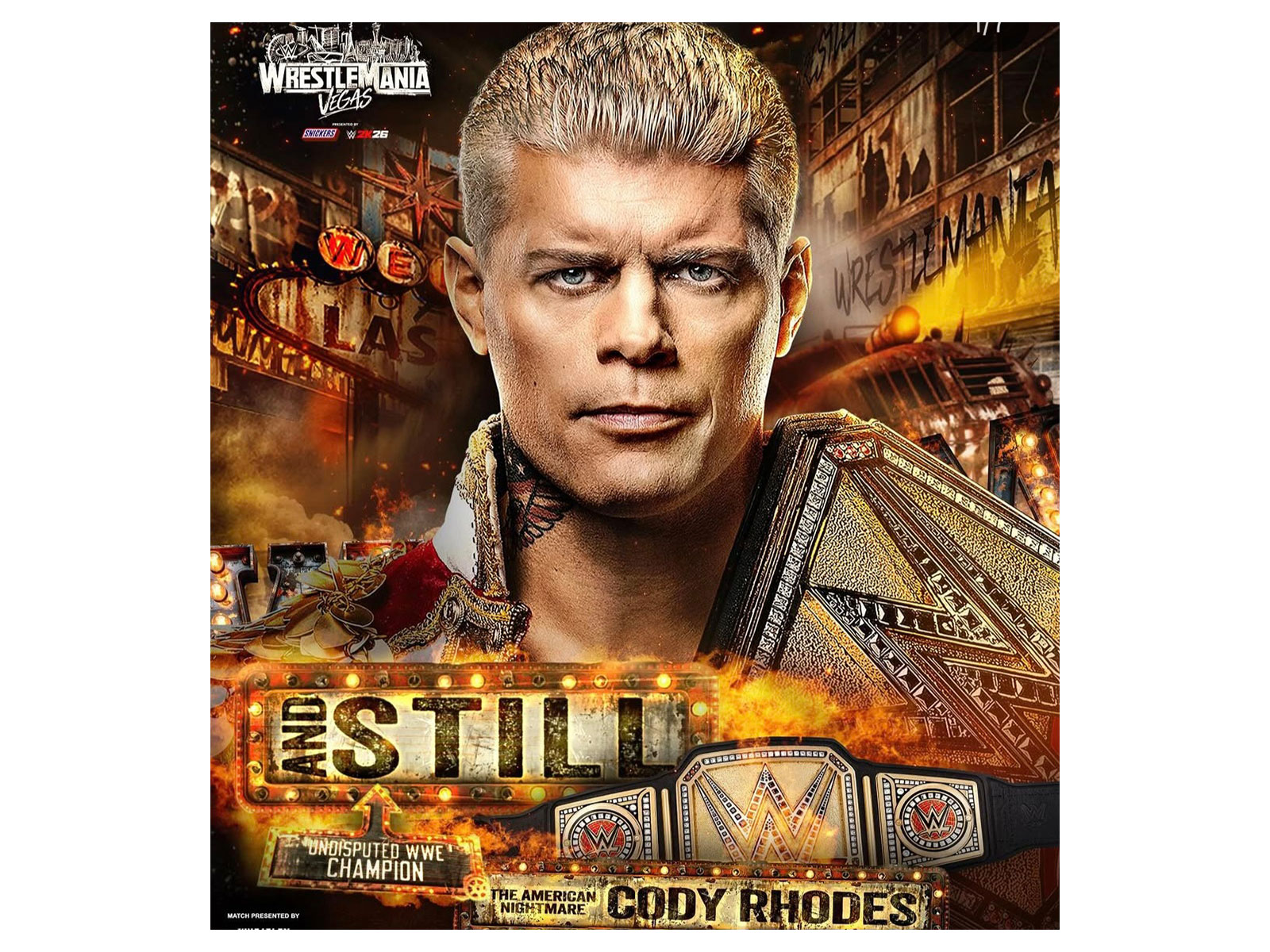 Cody Rhodes retained the top prize. (Photo: @wwe and @tkogroup Instagram)