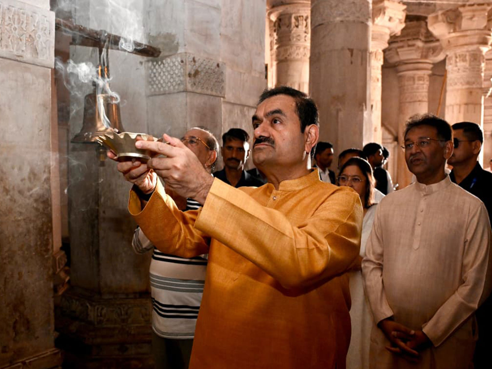 Gautam Adani offers prayers at Taranga Jain Temple