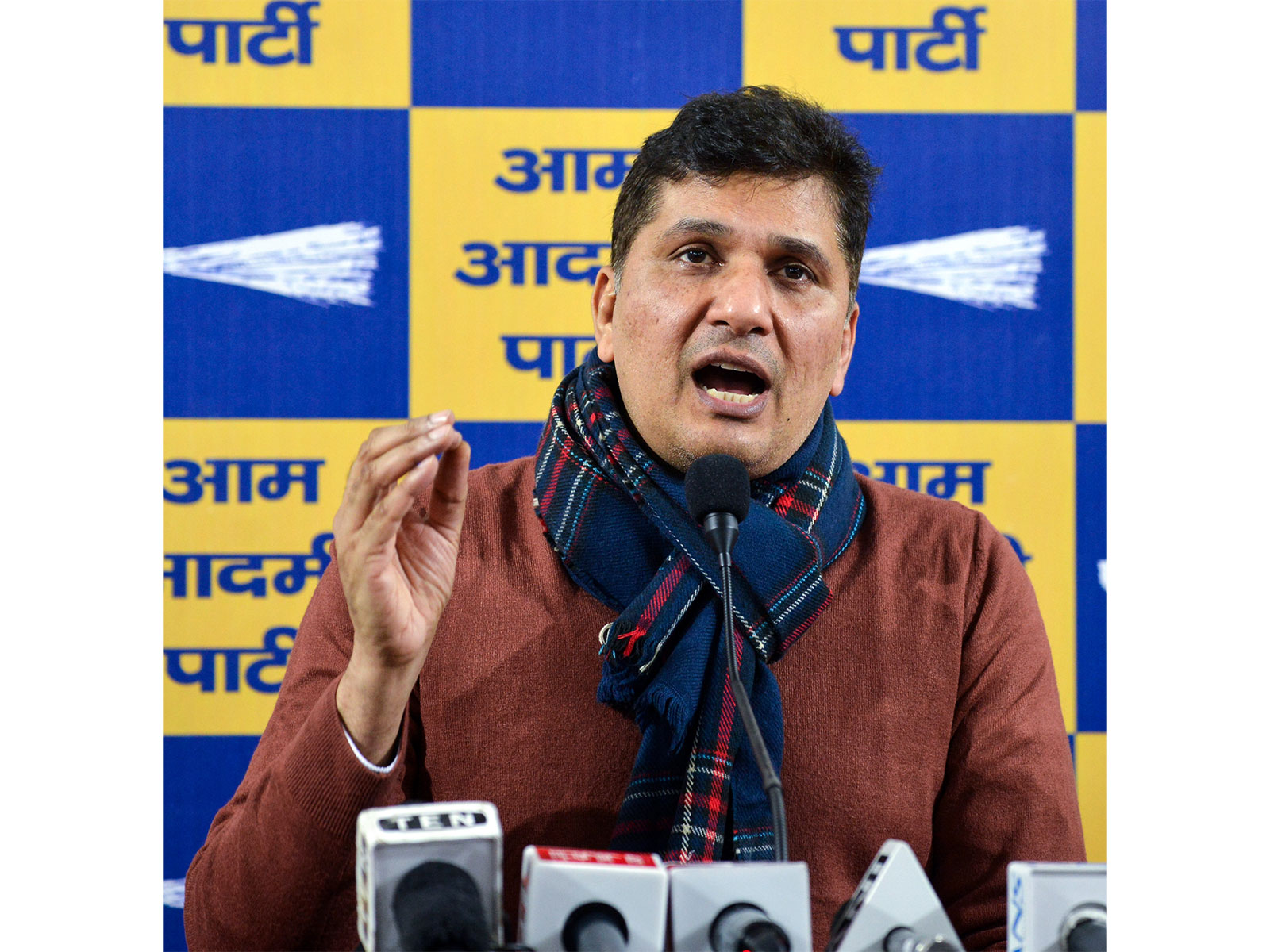 Aam Aadmi Party (AAP)'s Delhi president Saurabh Bharadwaj (Photo/ANI)