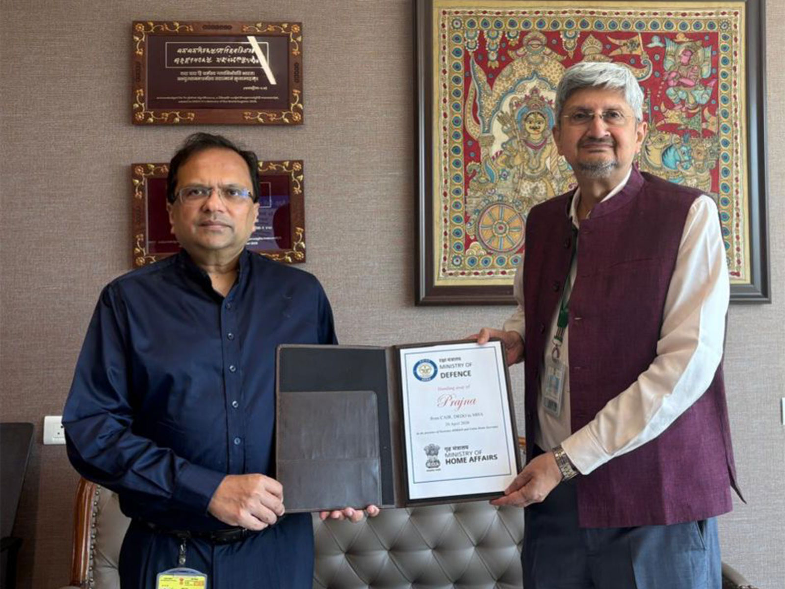 Union Home Secretary Govind Mohan with DRDO's Secretary Samir V Kamat (Photo/X@PIBHomeAffairs)