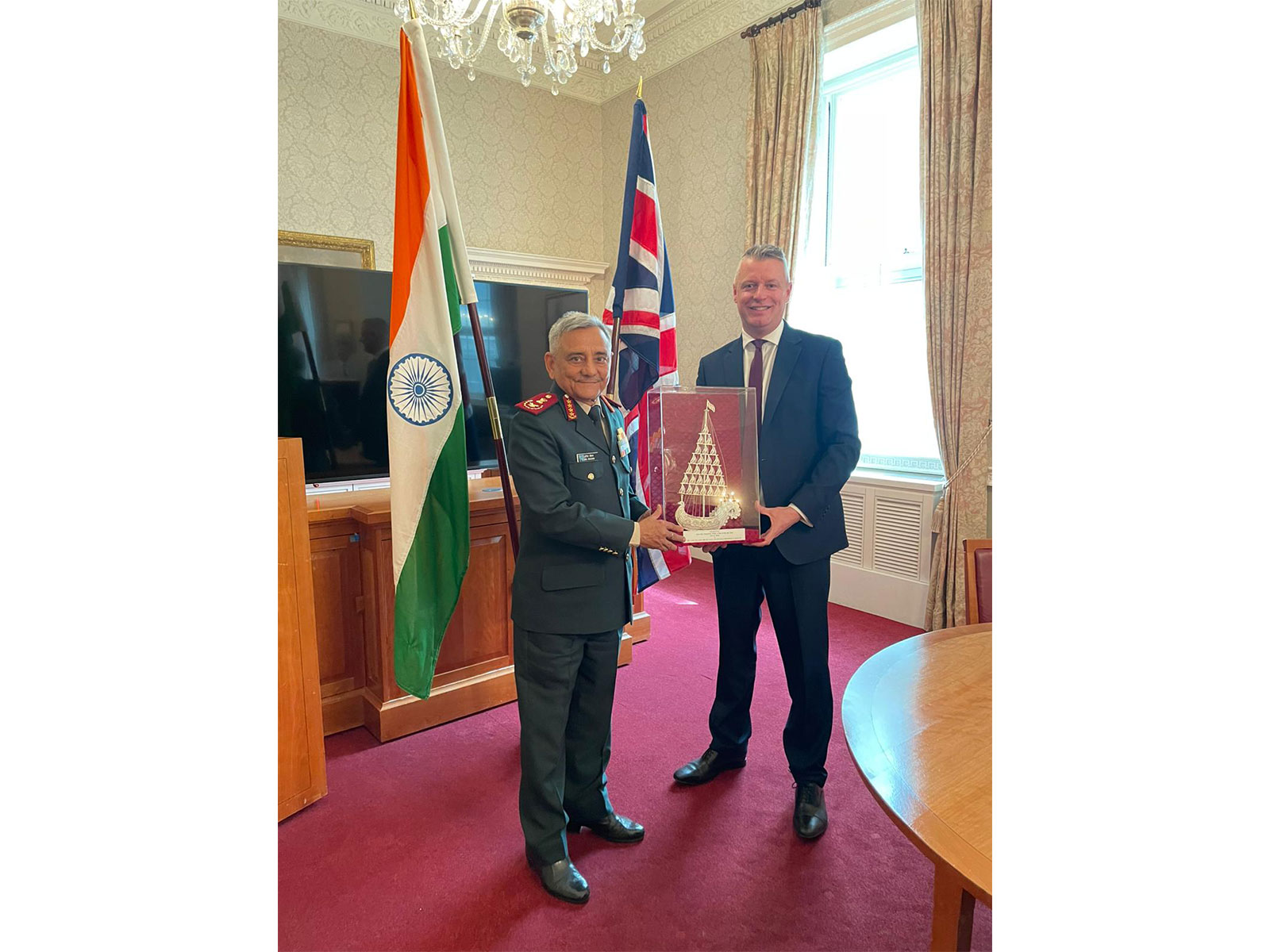 Chief of Defence Staff (CDS) General Anil Chauhan with UK Minister of State for Defence Readiness & Industry Luke Pollard (Photo/X/@HQ_IDS_India)